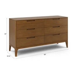 Rosin 6-Drawer Double Dresser - Smoked Oak