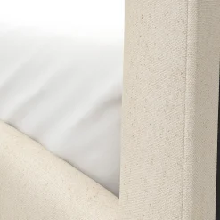 Rosin King Upholstered Bed - Natural Oak and Sand Ivory