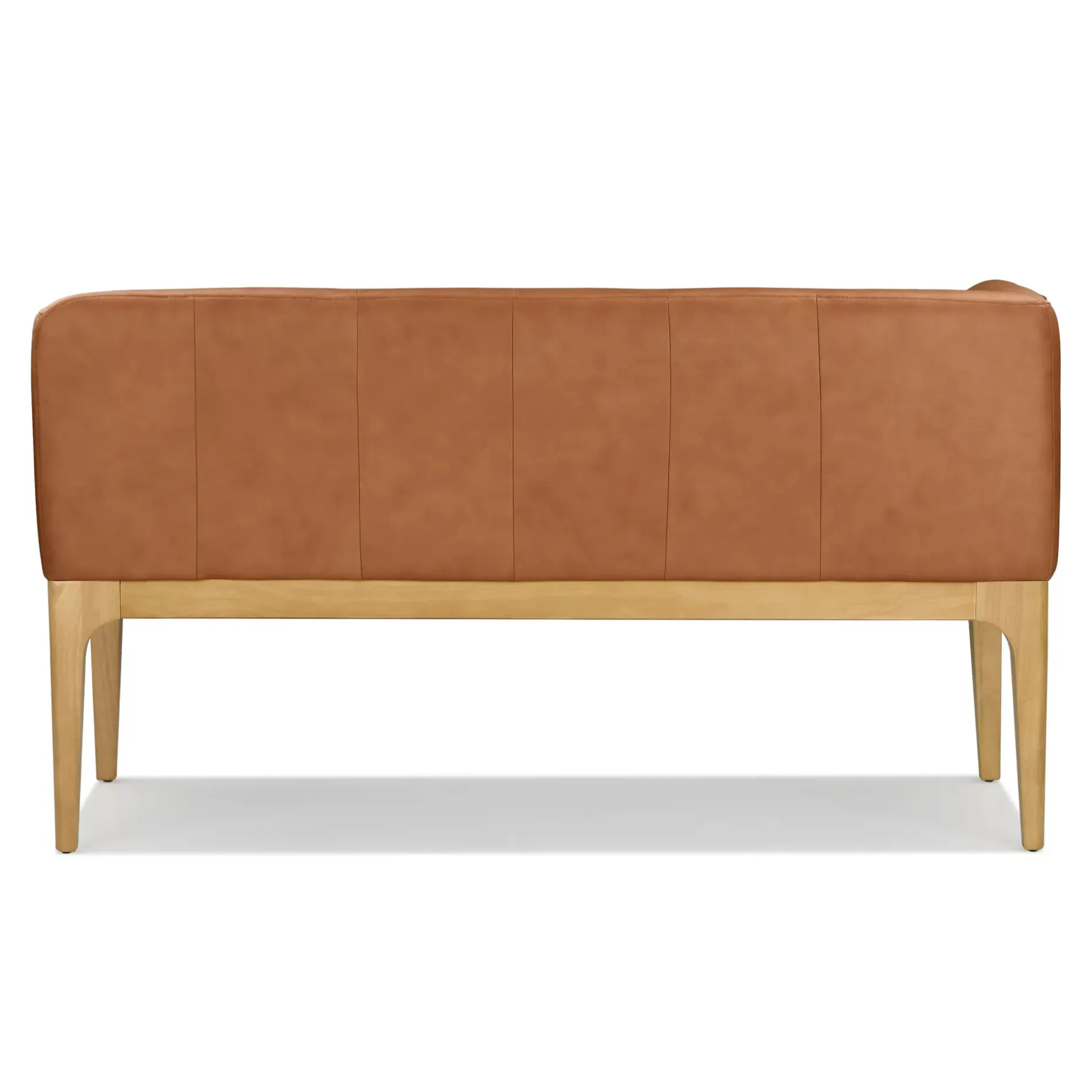 Rosin 56.75" Leather Left Corner Banquette - Natural Oak and Lucia Tan
