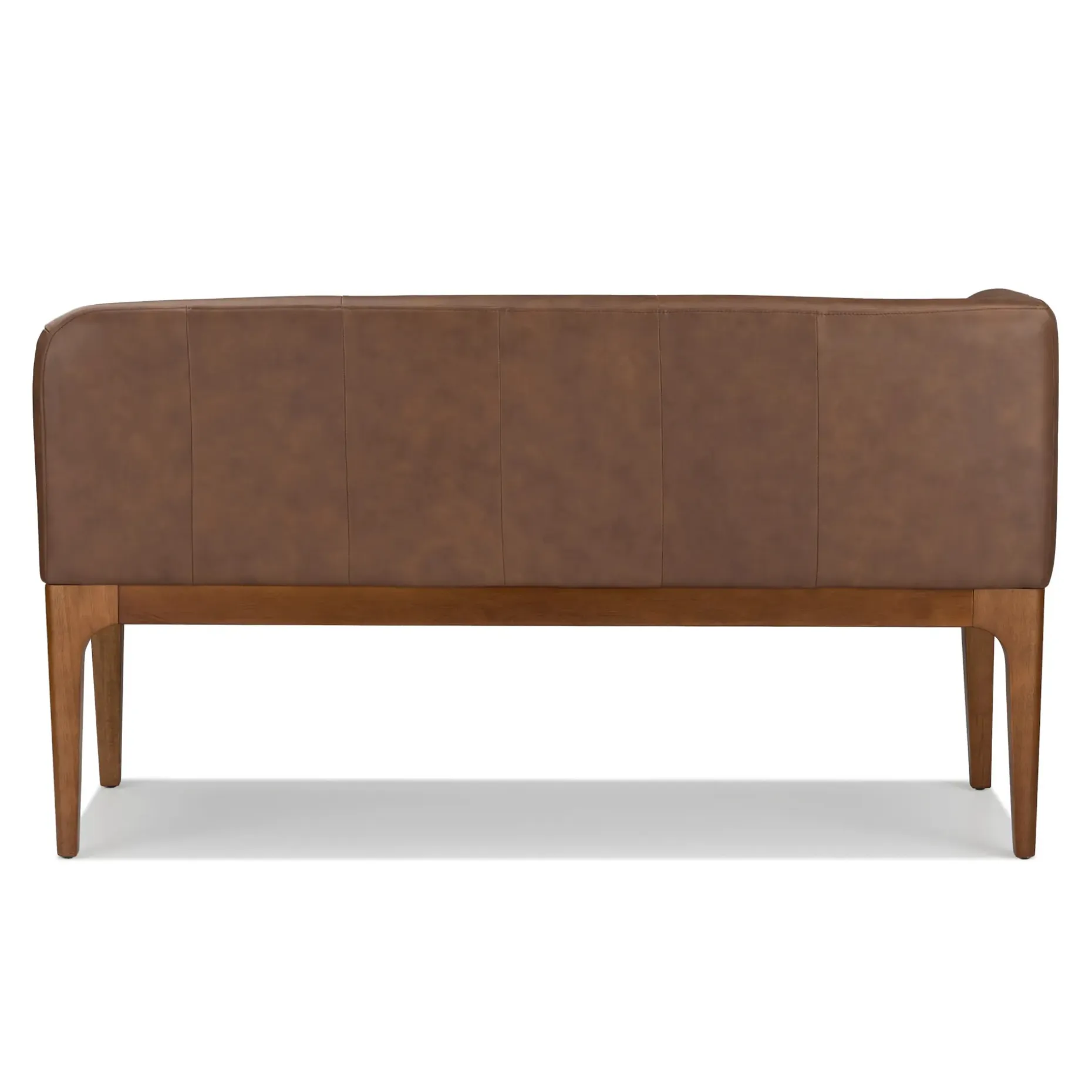 Rosin 56.75" Leather Left Corner Banquette - Smoked Oak and Lucia Brown
