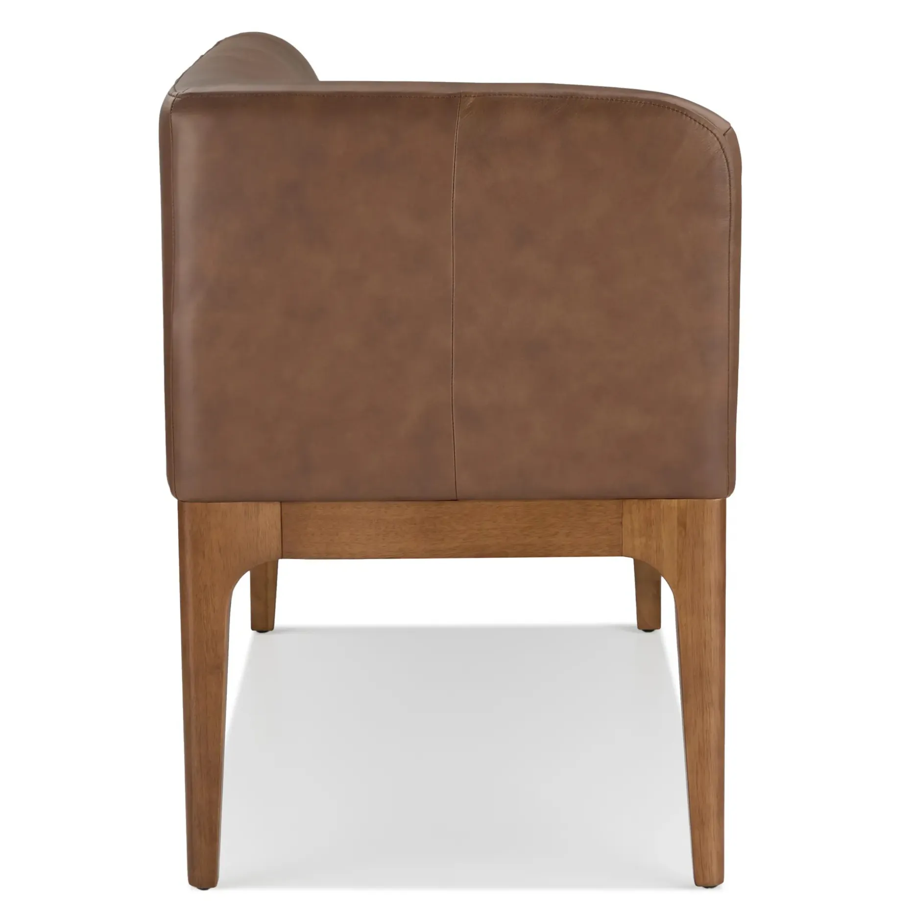 Rosin 56.75" Leather Left Corner Banquette - Smoked Oak and Lucia Brown