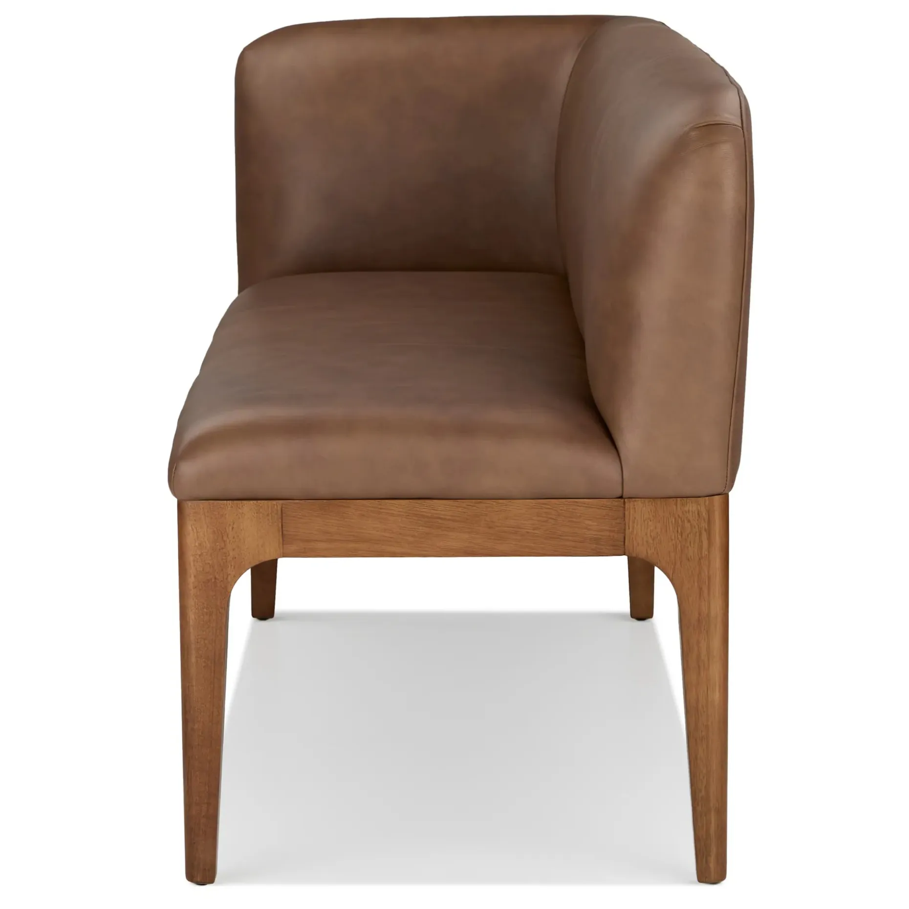 Rosin 56.75" Leather Left Corner Banquette - Smoked Oak and Lucia Brown