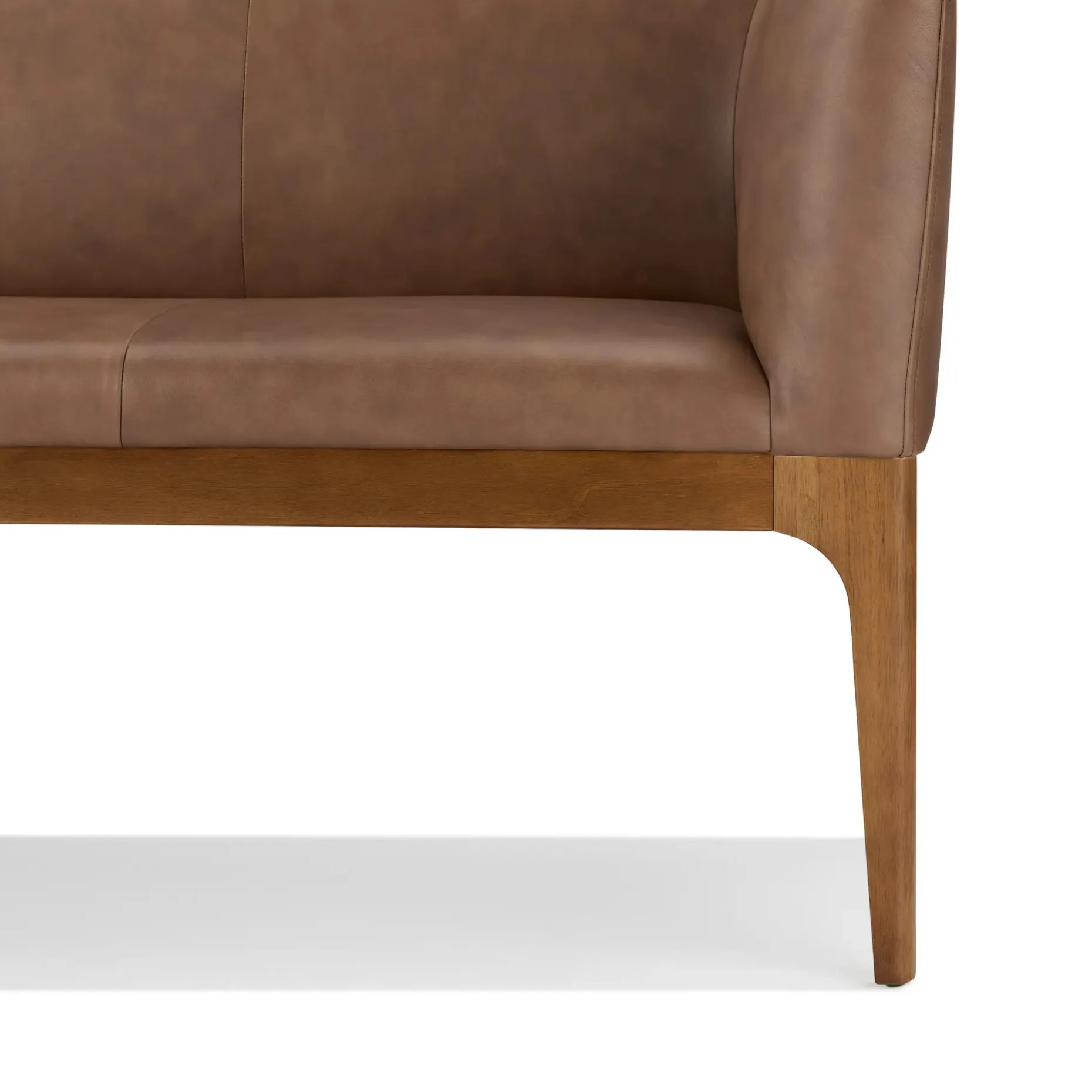 Rosin 56.75" Leather Right Corner Banquette - Smoked Oak and Lucia Brown
