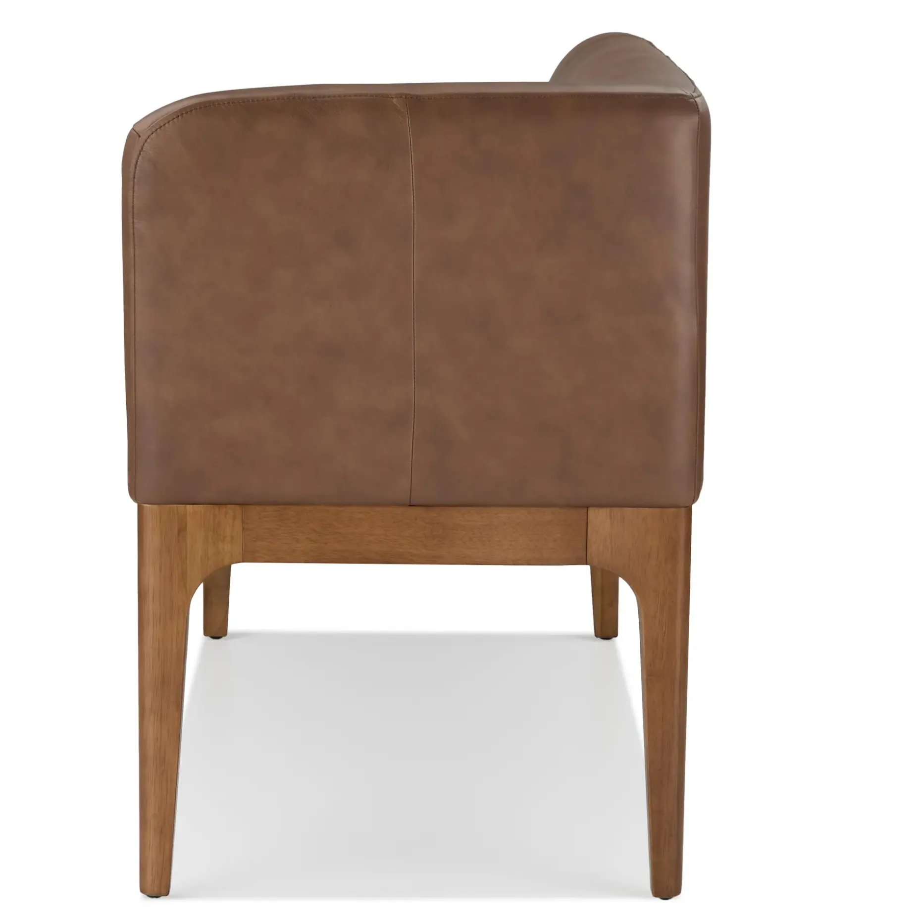 Rosin 56.75" Leather Right Corner Banquette - Smoked Oak and Lucia Brown