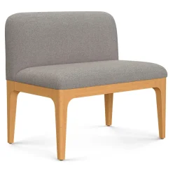 Rosin 55.75" Left Arm Banquette Set - Natural Oak and Hestia Gray