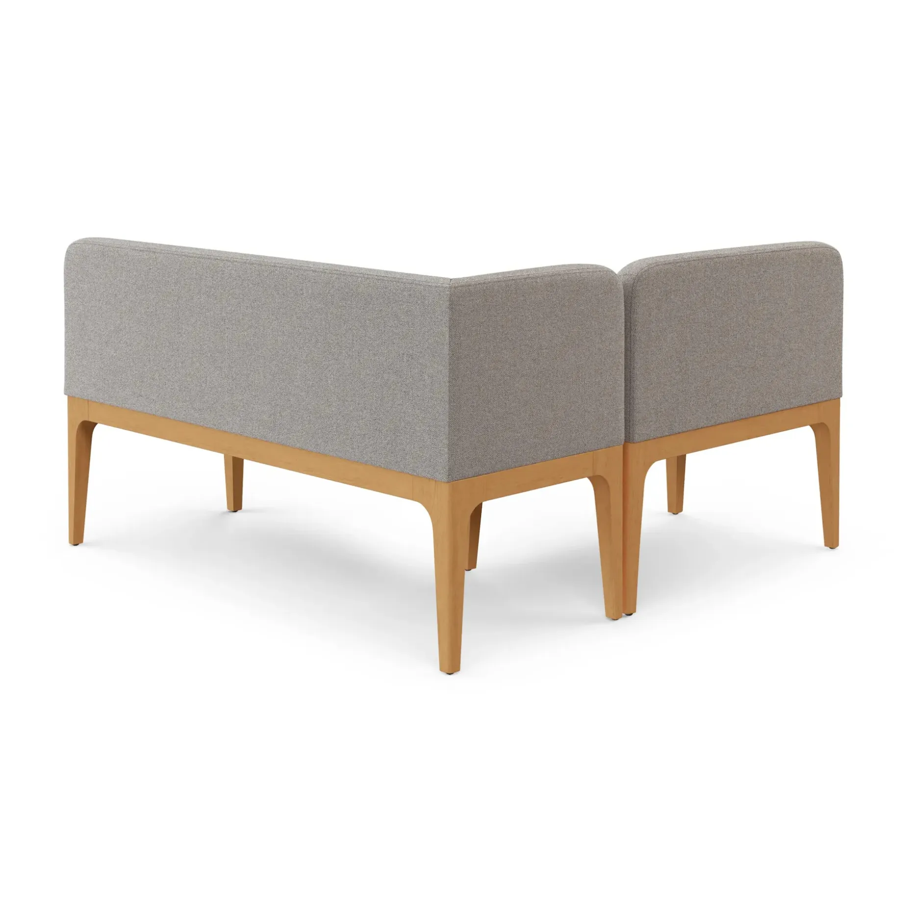 Rosin 55.75" Left Arm Banquette Set - Natural Oak and Hestia Gray