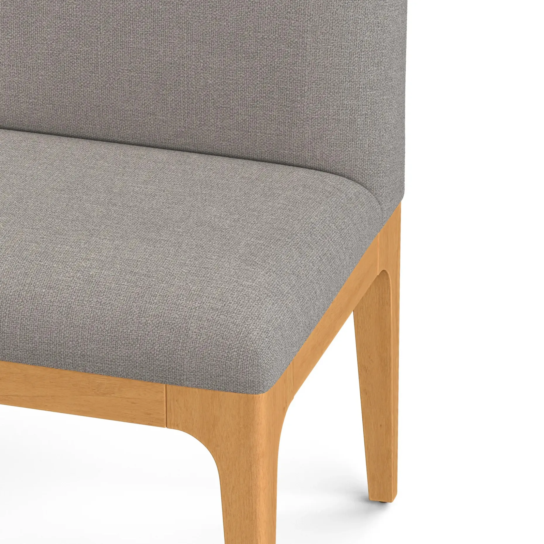 Rosin 55.75" Left Arm Banquette Set - Natural Oak and Hestia Gray