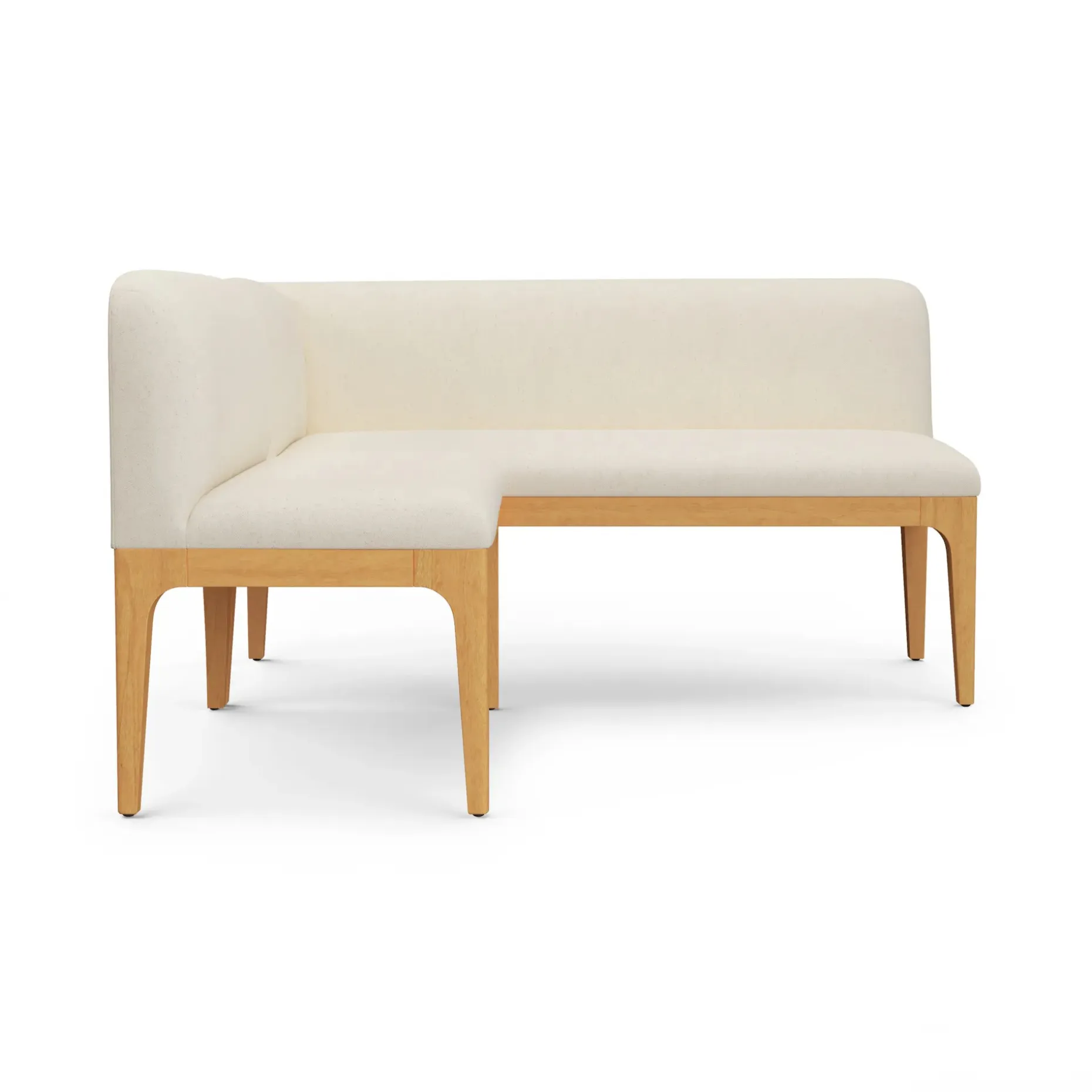 Rosin 55.75" Left Arm Banquette Set - Natural Oak and Sand Ivory