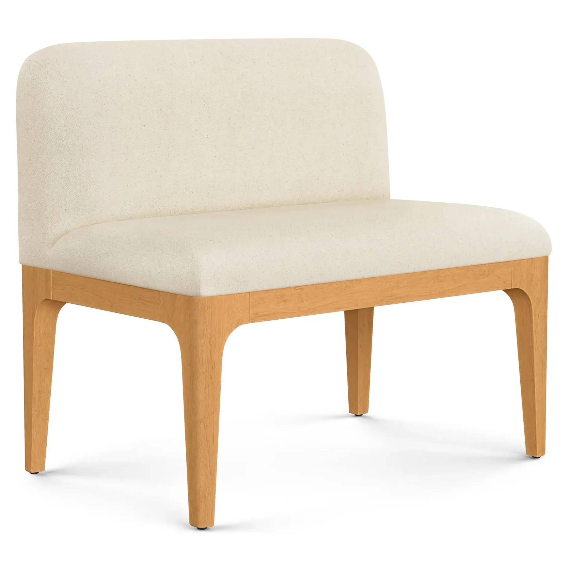 Rosin 55.75" Left Arm Banquette Set - Natural Oak and Sand Ivory