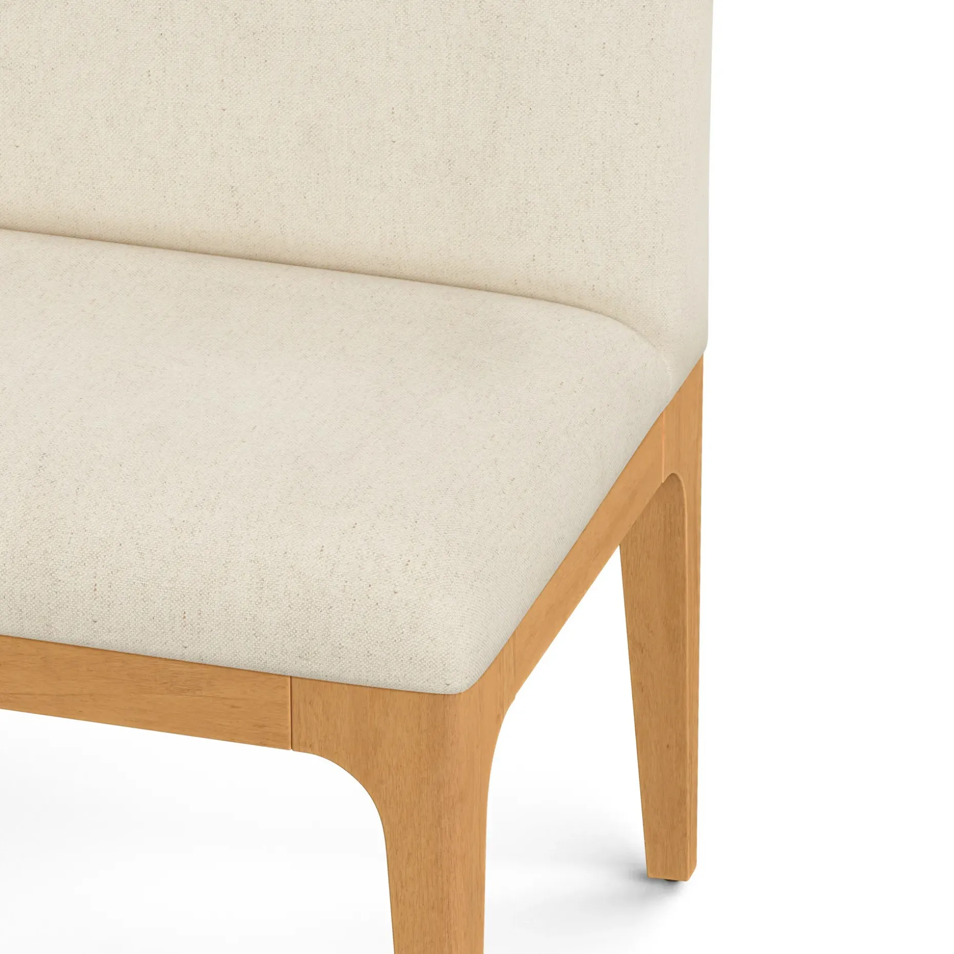 Rosin 55.75" Left Arm Banquette Set - Natural Oak and Sand Ivory