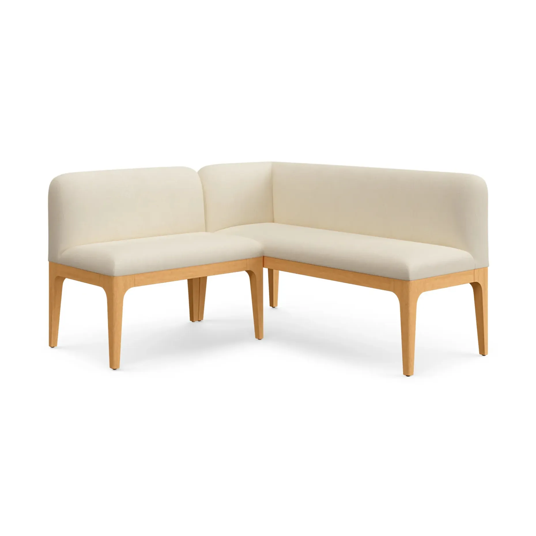 Rosin 55.75" Left Arm Banquette Set - Natural Oak and Sand Ivory