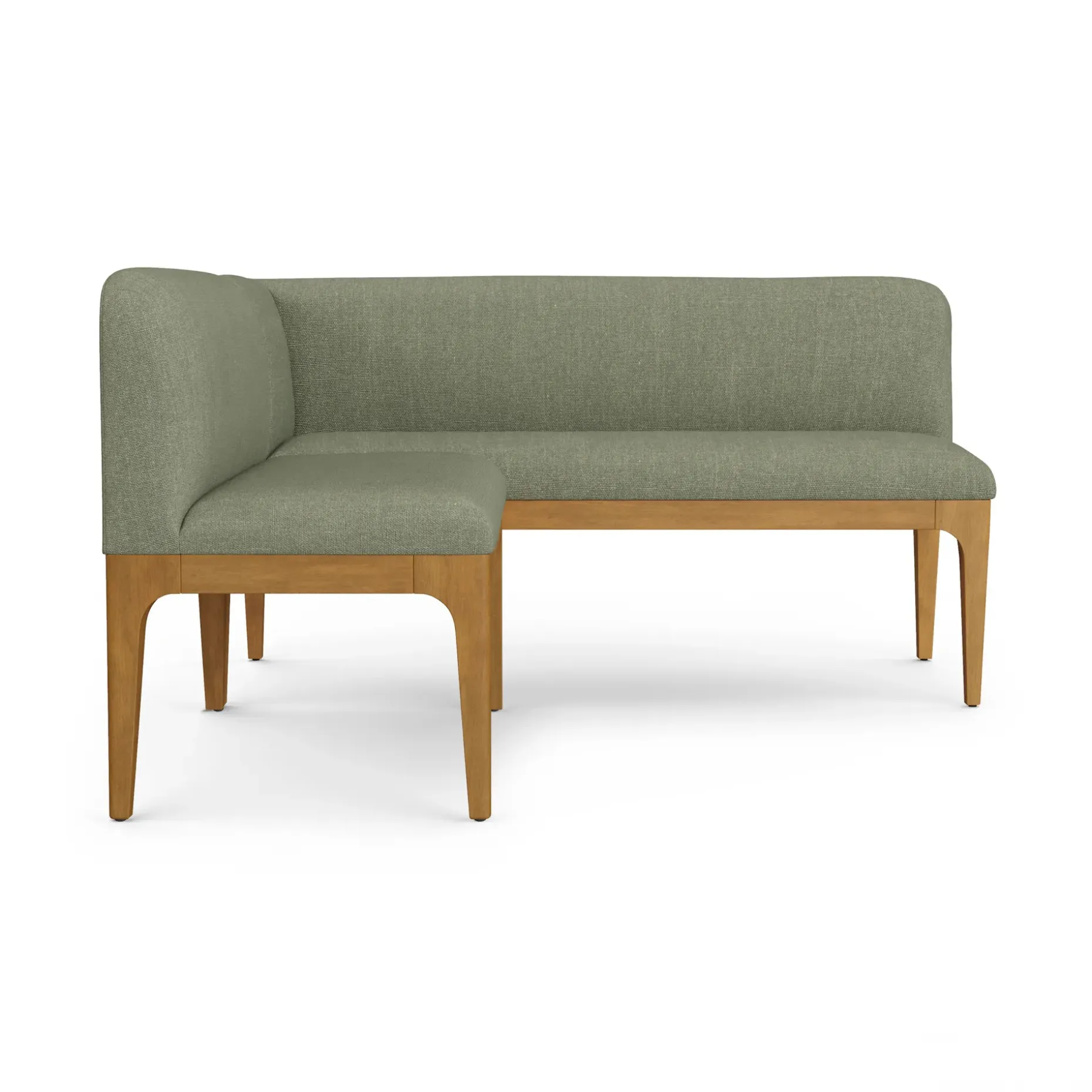 Rosin 55.75" Left Arm Banquette Set - Smoked Oak and Welsh Green