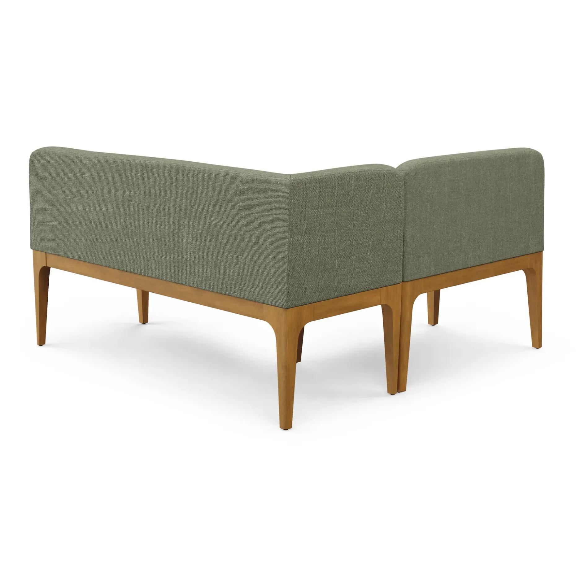 Rosin 55.75" Left Arm Banquette Set - Smoked Oak and Welsh Green