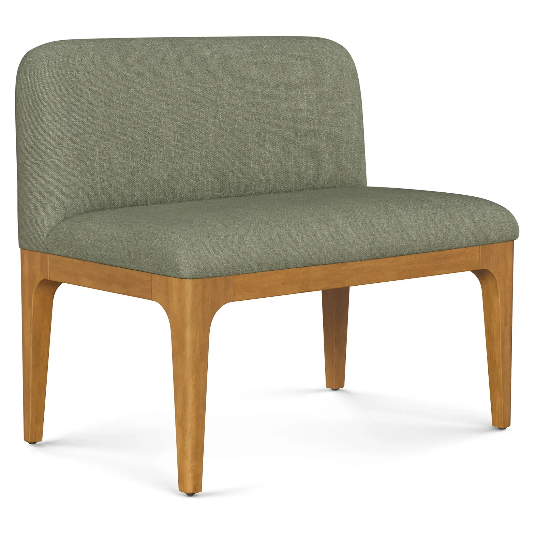 Rosin 55.75" Left Arm Banquette Set - Smoked Oak and Welsh Green