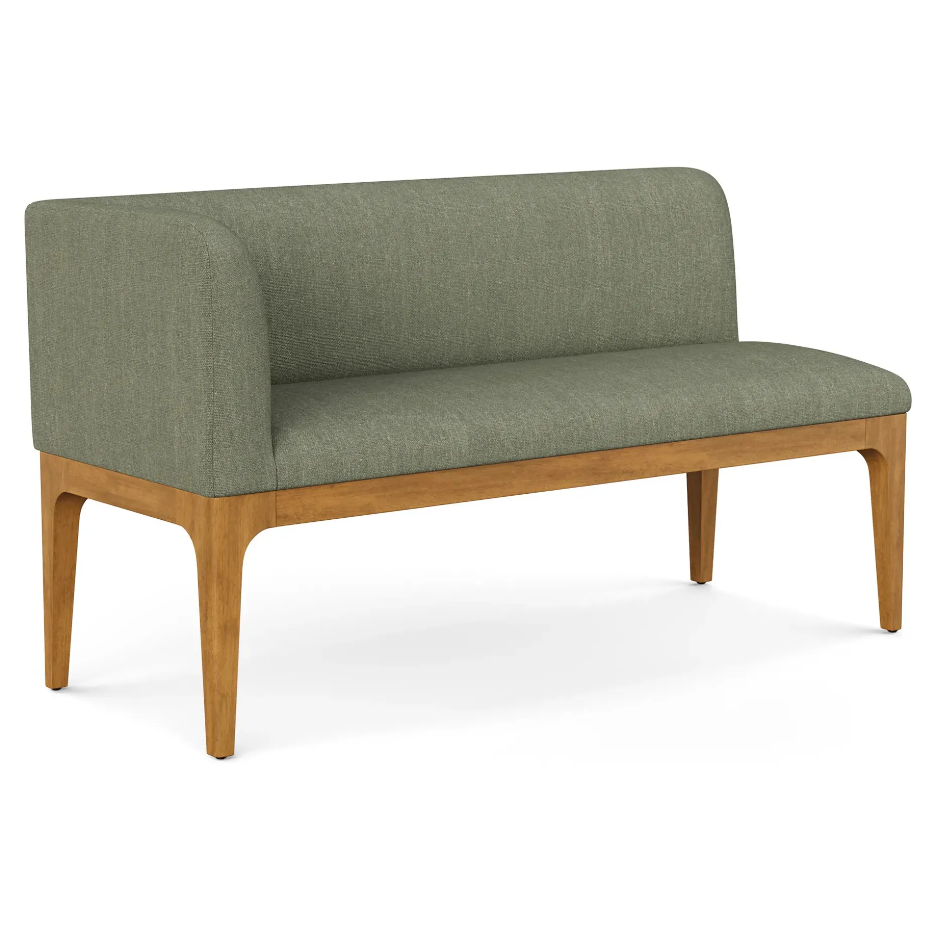 Rosin 55.75" Left Arm Banquette Set - Smoked Oak and Welsh Green