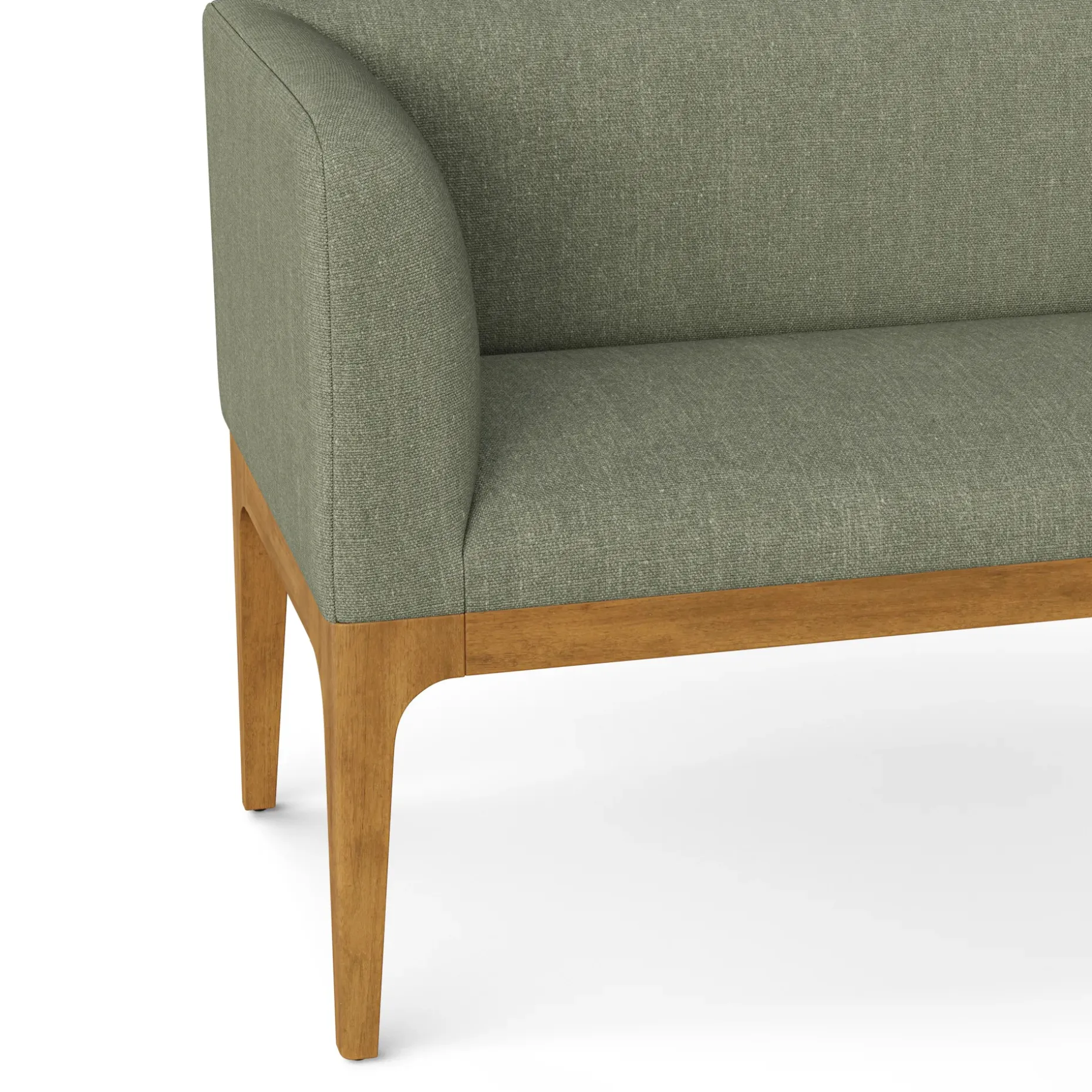Rosin 55.75" Left Arm Banquette Set - Smoked Oak and Welsh Green