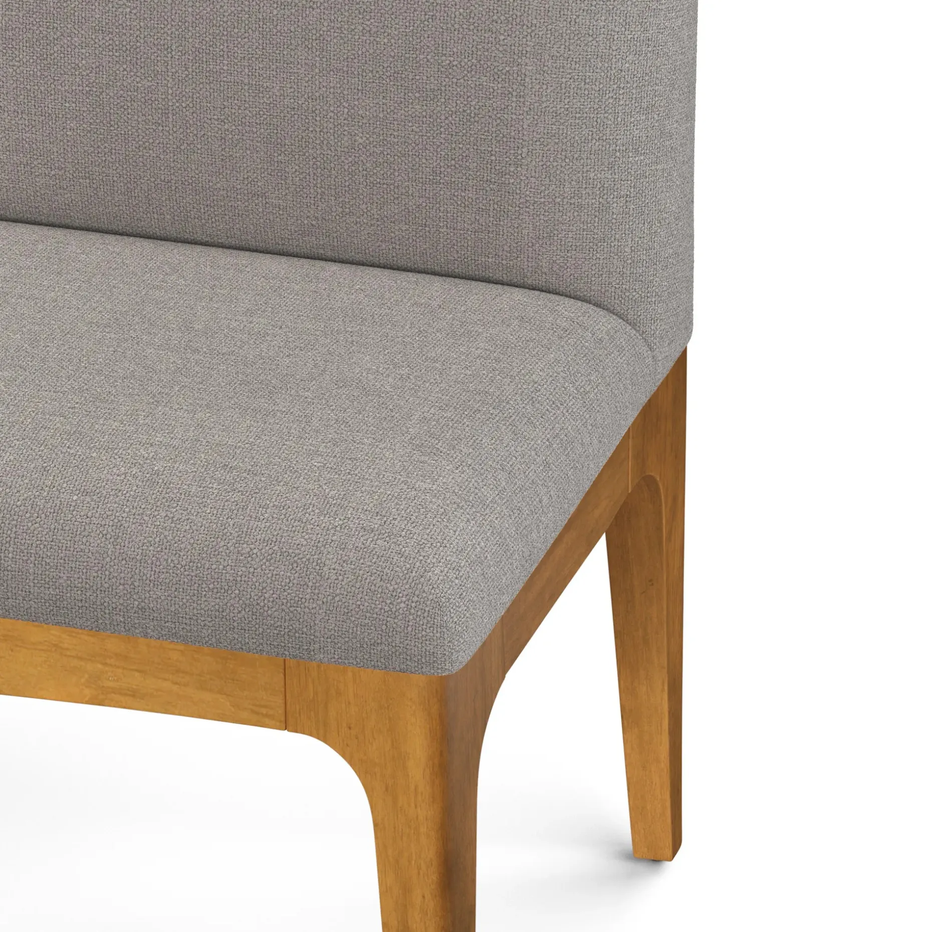 Rosin 55.75" Left Arm Banquette Set - Smoked Oak and Hestia Gray