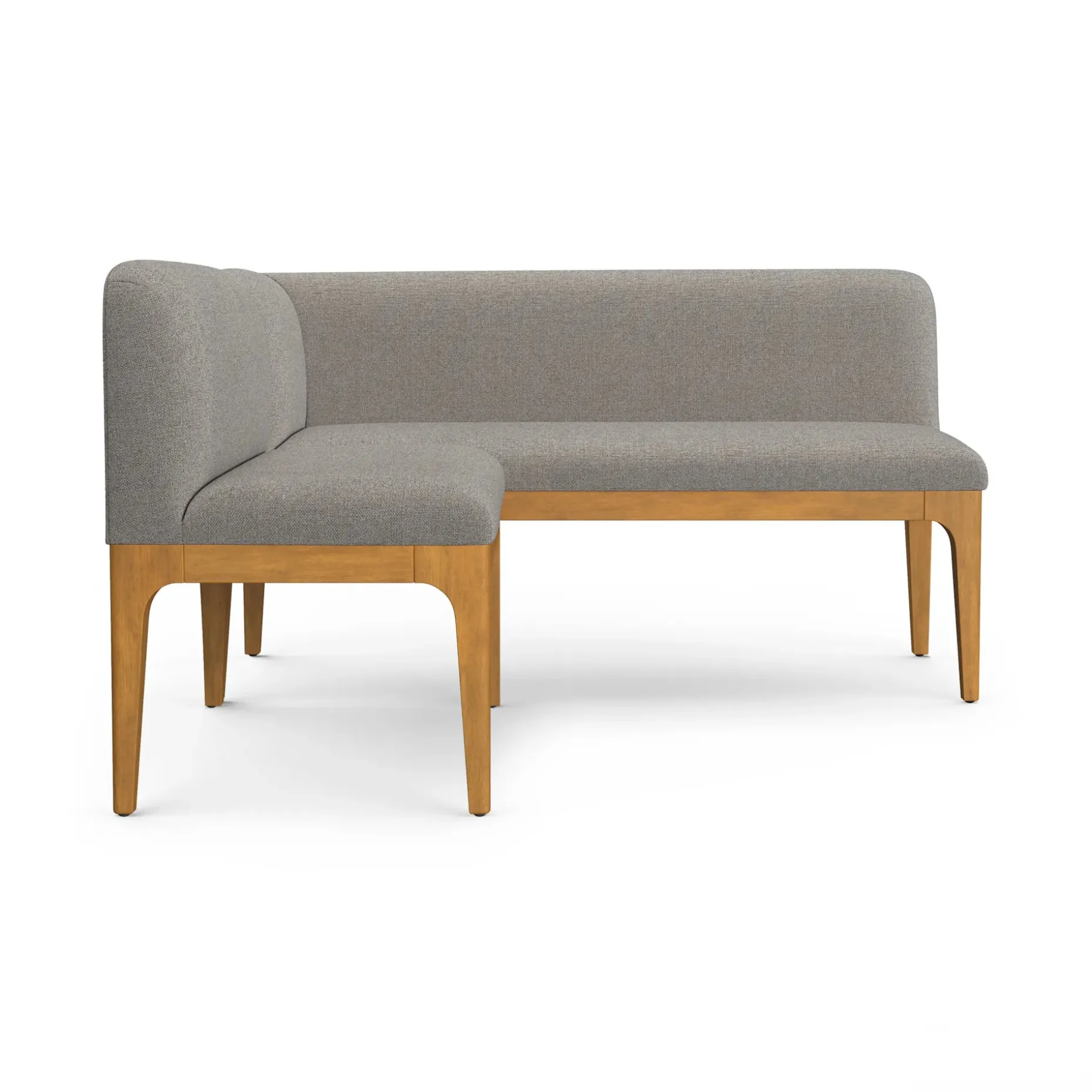 Rosin 55.75" Left Arm Banquette Set - Smoked Oak and Hestia Gray