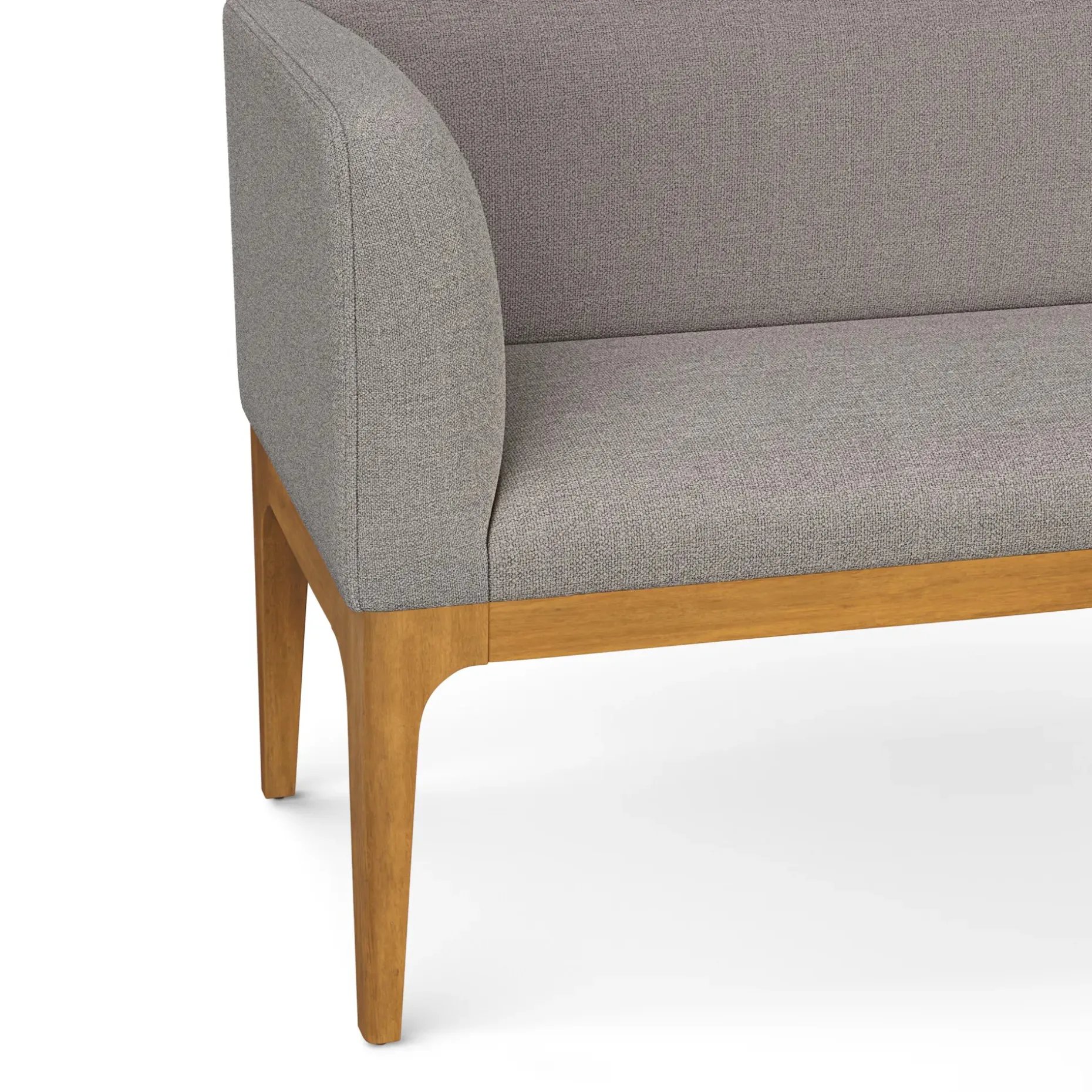 Rosin 55.75" Left Arm Banquette Set - Smoked Oak and Hestia Gray