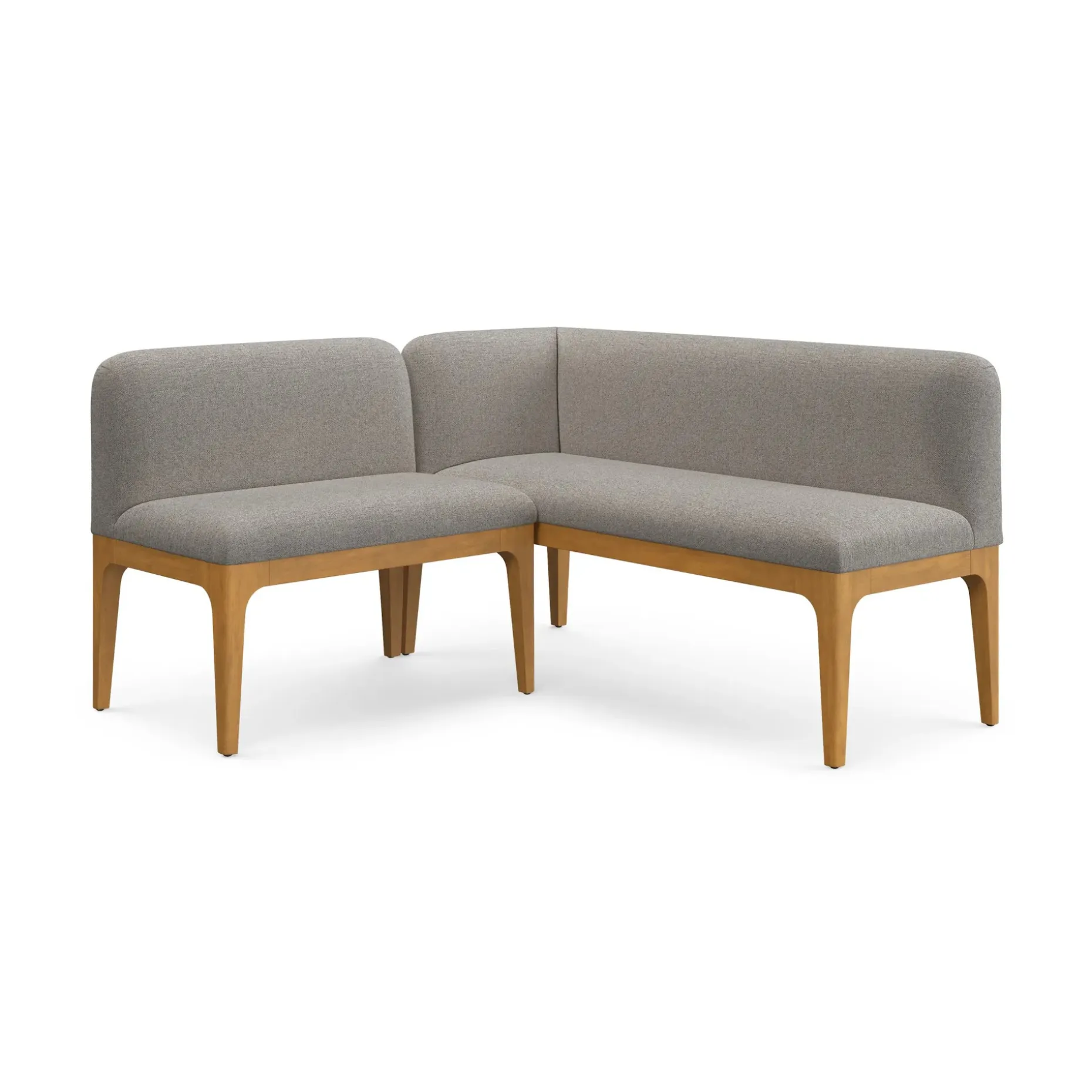 Rosin 55.75" Left Arm Banquette Set - Smoked Oak and Hestia Gray