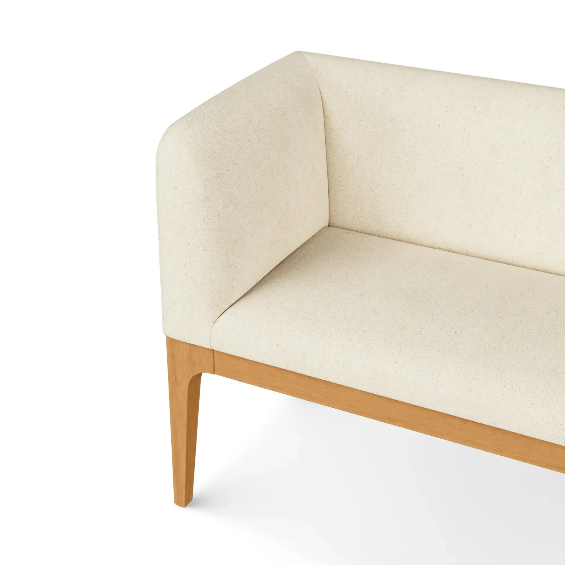 Rosin 56.75" Left Corner Banquette - Natural Oak and Sand Ivory
