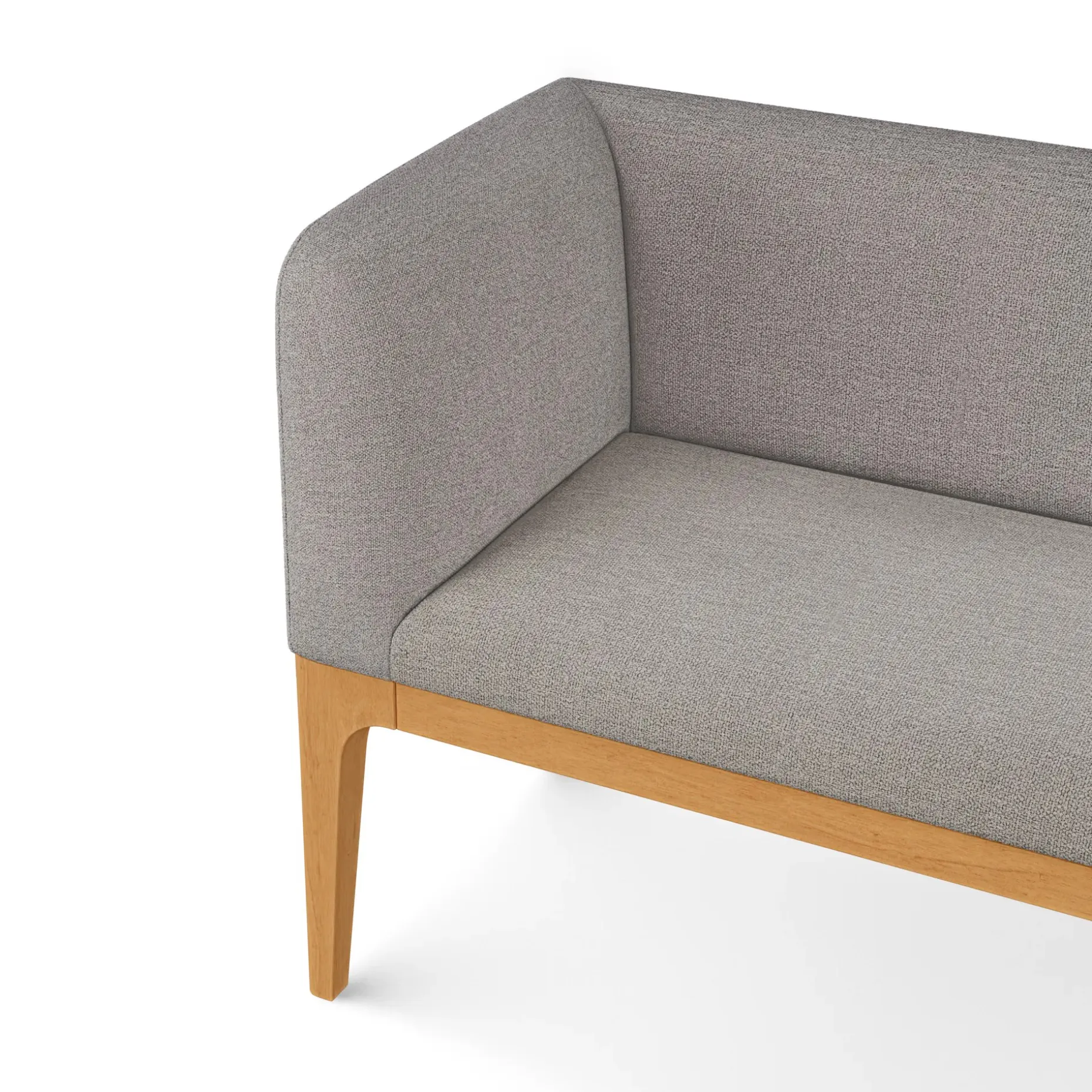 Rosin 56.75" Left Corner Banquette - Natural Oak and Hestia Gray