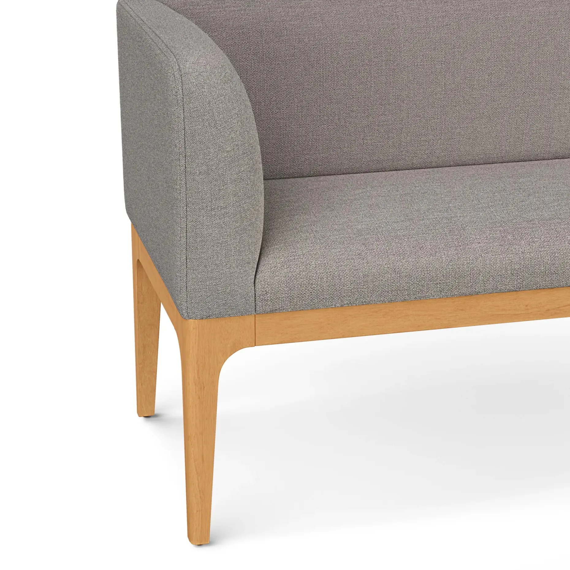 Rosin 56.75" Left Corner Banquette - Natural Oak and Hestia Gray