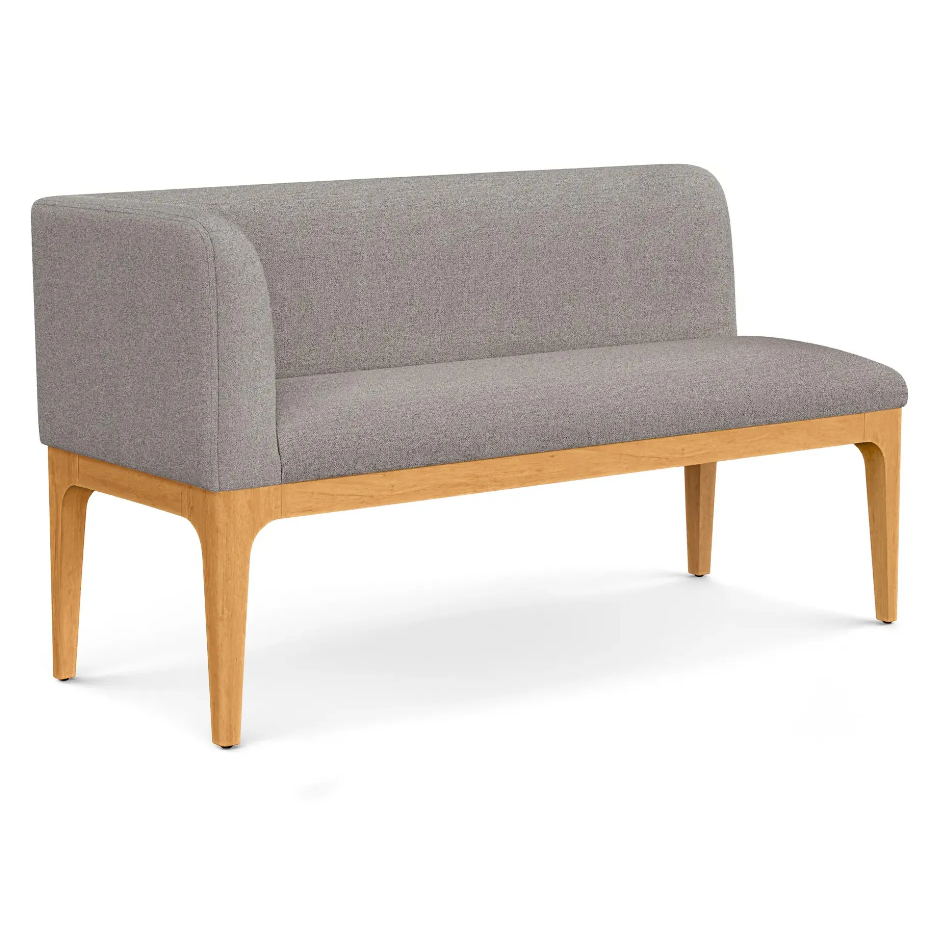 Rosin 56.75" Left Corner Banquette - Natural Oak and Hestia Gray