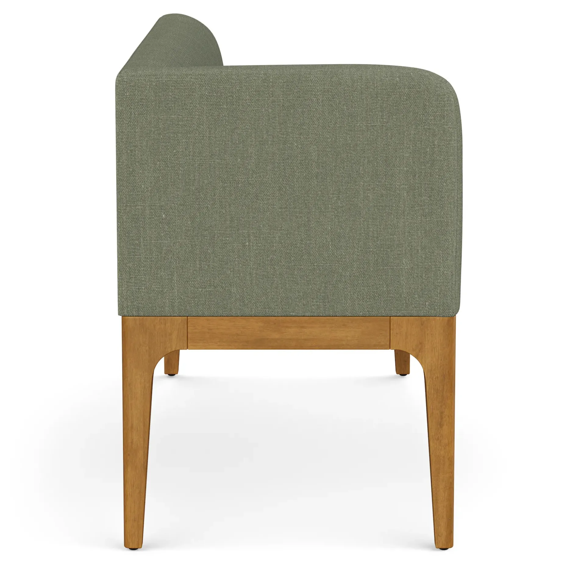 Rosin 56.75" Left Corner Banquette - Smoked Oak and Welsh Green