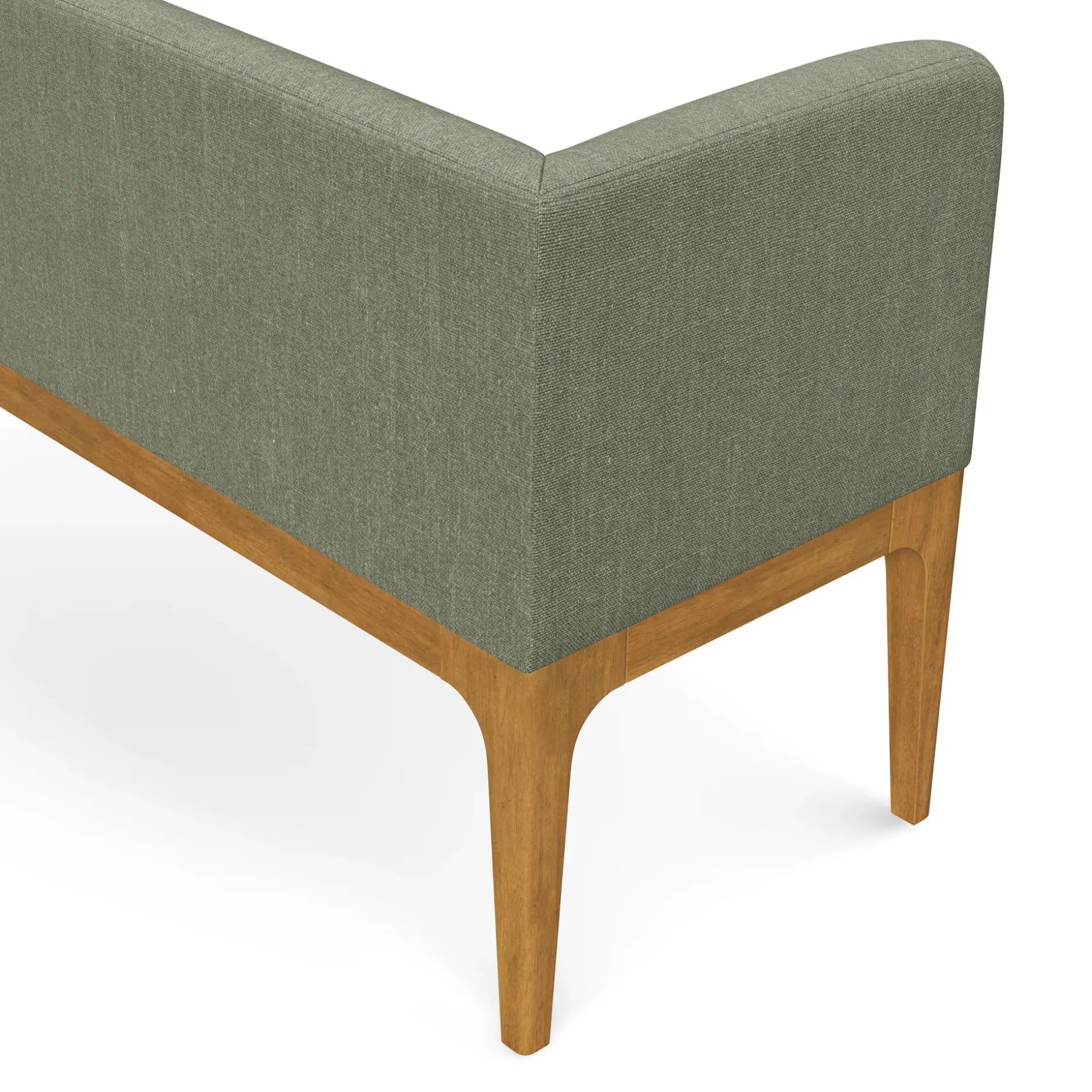 Rosin 56.75" Left Corner Banquette - Smoked Oak and Welsh Green