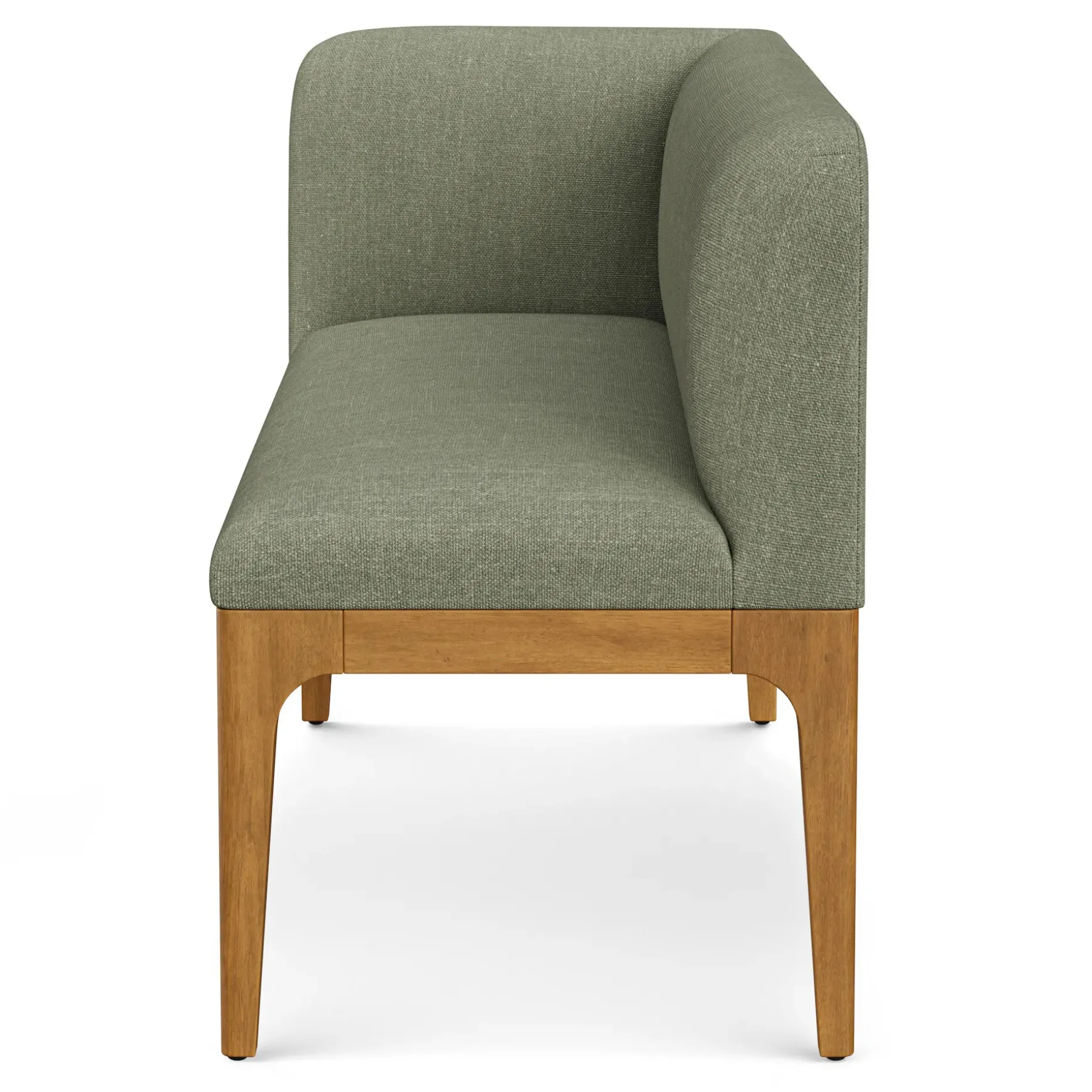 Rosin 56.75" Left Corner Banquette - Smoked Oak and Welsh Green