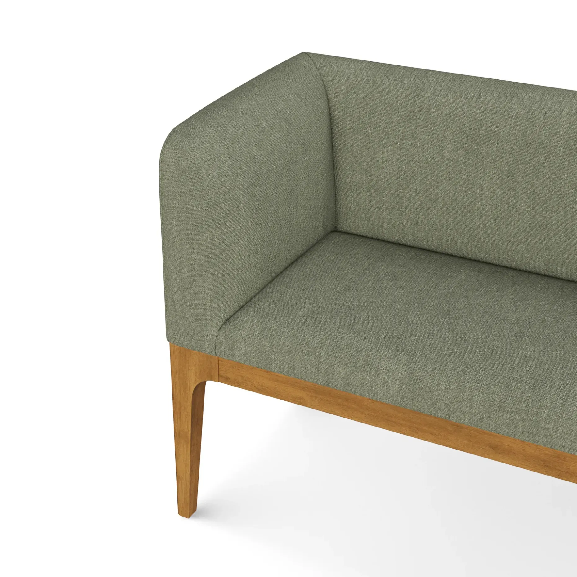 Rosin 56.75" Left Corner Banquette - Smoked Oak and Welsh Green