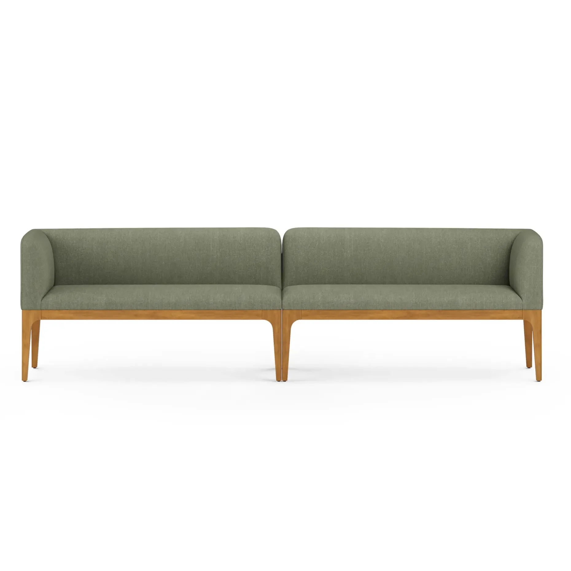 Rosin 113.5" Long Banquette Set - Smoked Oak and Welsh Green