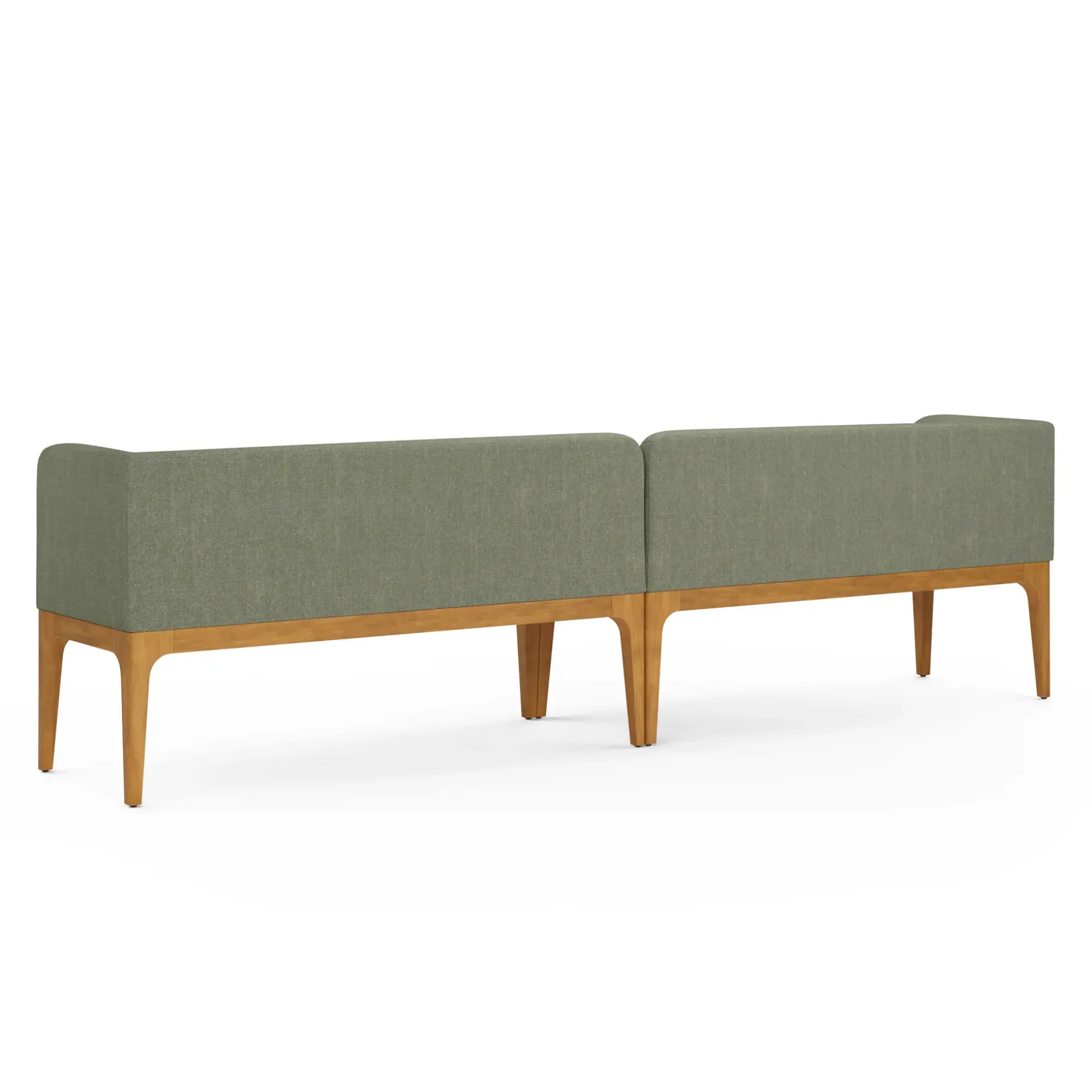Rosin 113.5" Long Banquette Set - Smoked Oak and Welsh Green