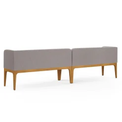 Rosin 113.5" Long Banquette Set - Smoked Oak and Hestia Gray