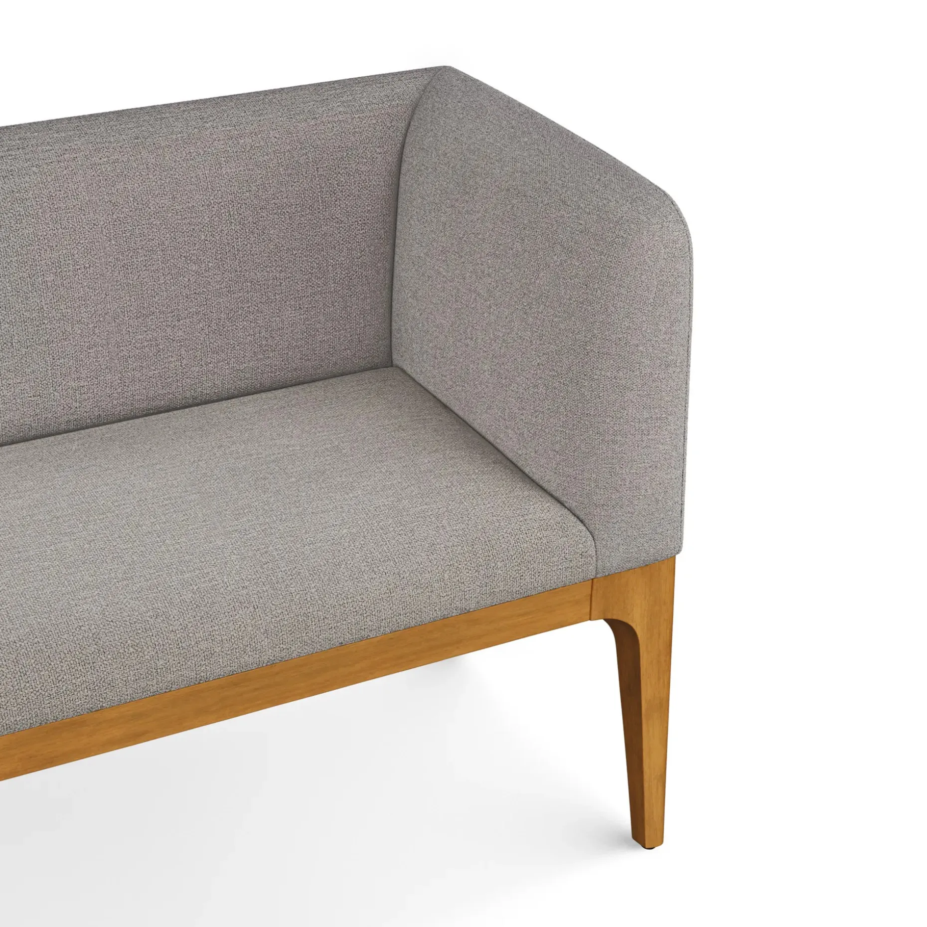 Rosin 113.5" Long Banquette Set - Smoked Oak and Hestia Gray