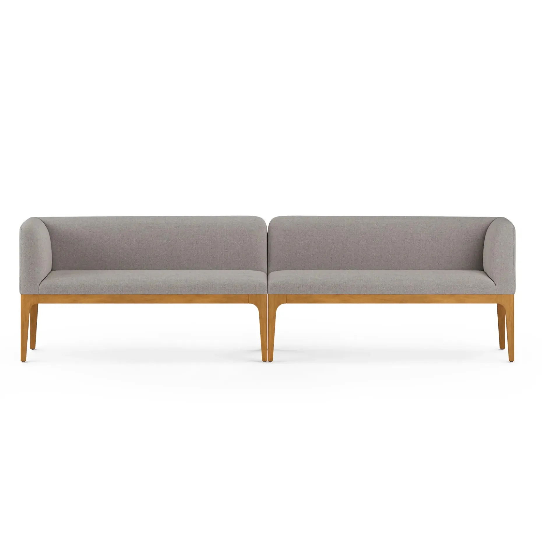 Rosin 113.5" Long Banquette Set - Smoked Oak and Hestia Gray