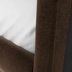 Rosin Queen Upholstered Bed - Walnut and Valor Brown