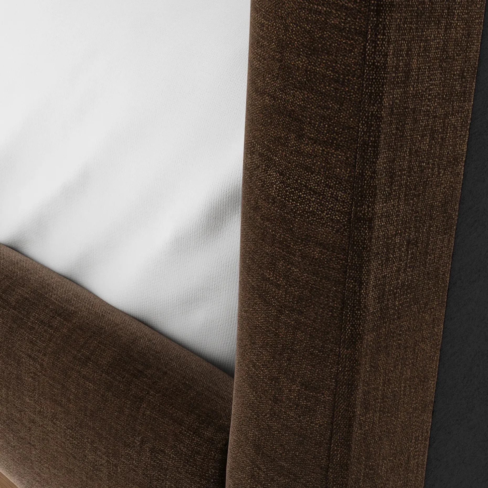 Rosin Queen Upholstered Bed - Walnut and Valor Brown