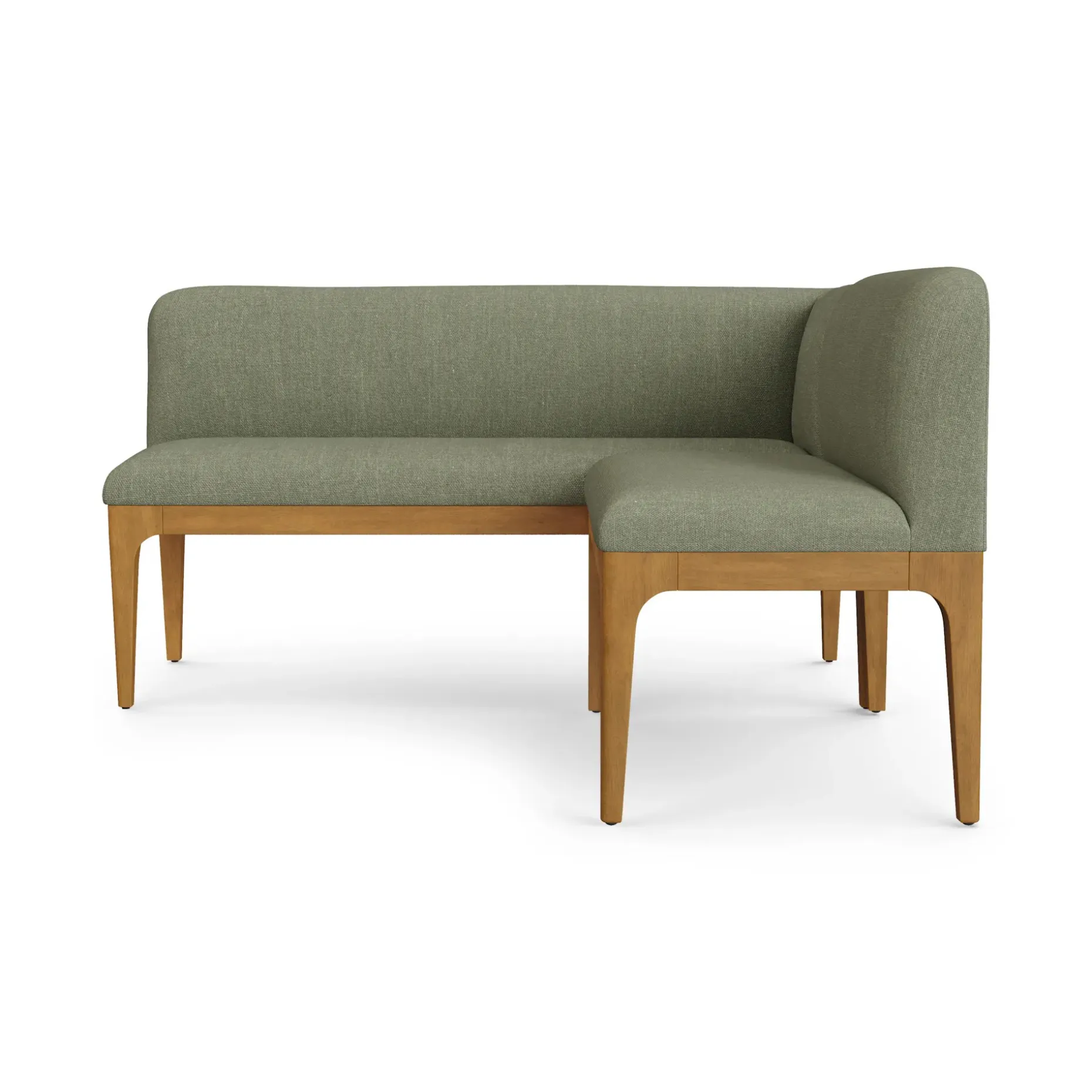 Rosin 55.75" Right Arm Banquette Set - Smoked Oak and Welsh Green