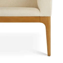Rosin 55.75" Right Arm Banquette Set - Natural Oak and Sand Ivory