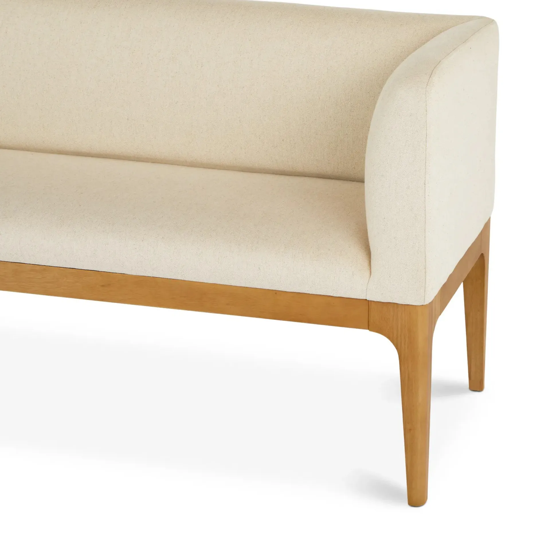 Rosin 55.75" Right Arm Banquette Set - Natural Oak and Sand Ivory