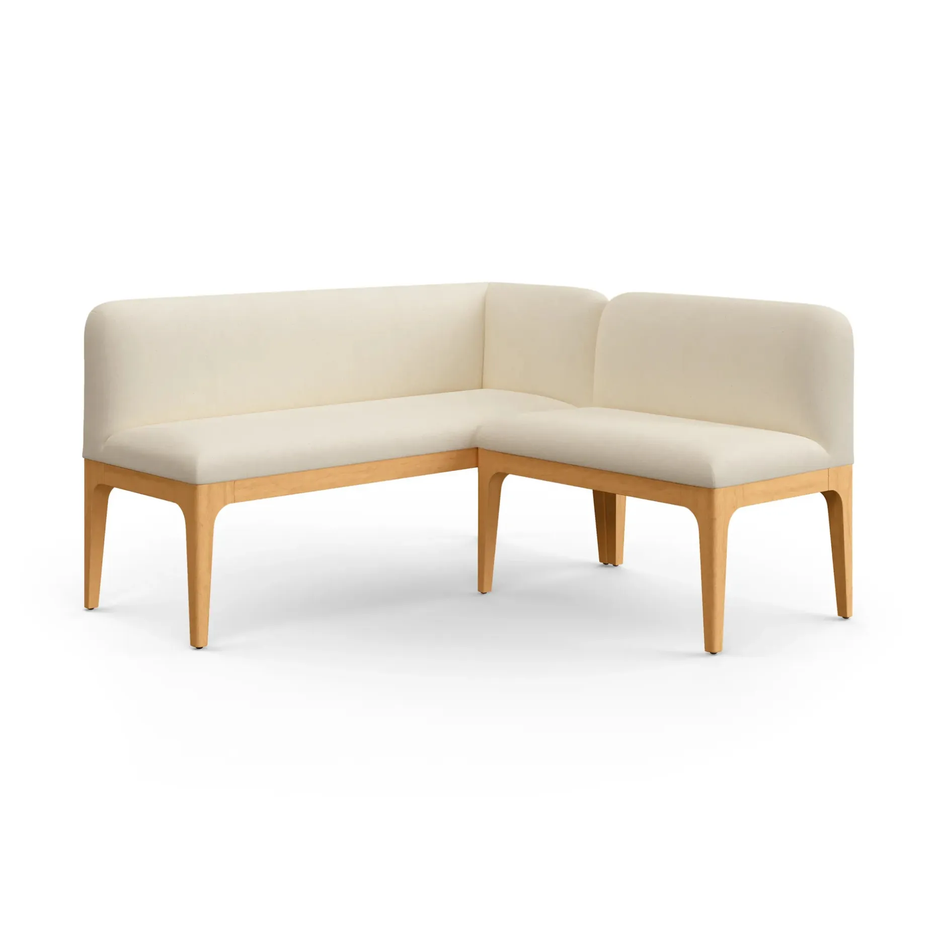 Rosin 55.75" Right Arm Banquette Set - Natural Oak and Sand Ivory