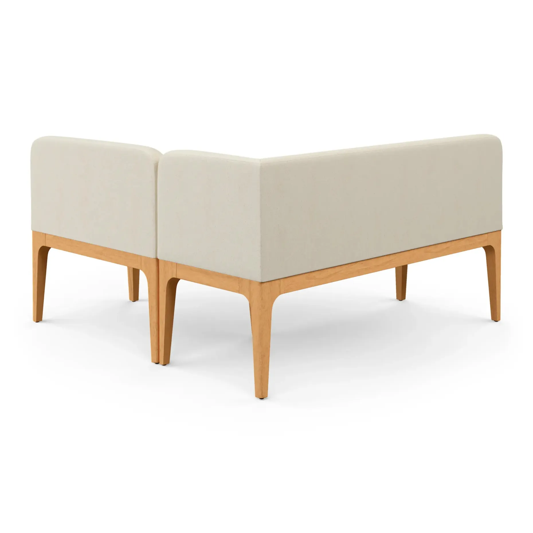 Rosin 55.75" Right Arm Banquette Set - Natural Oak and Sand Ivory