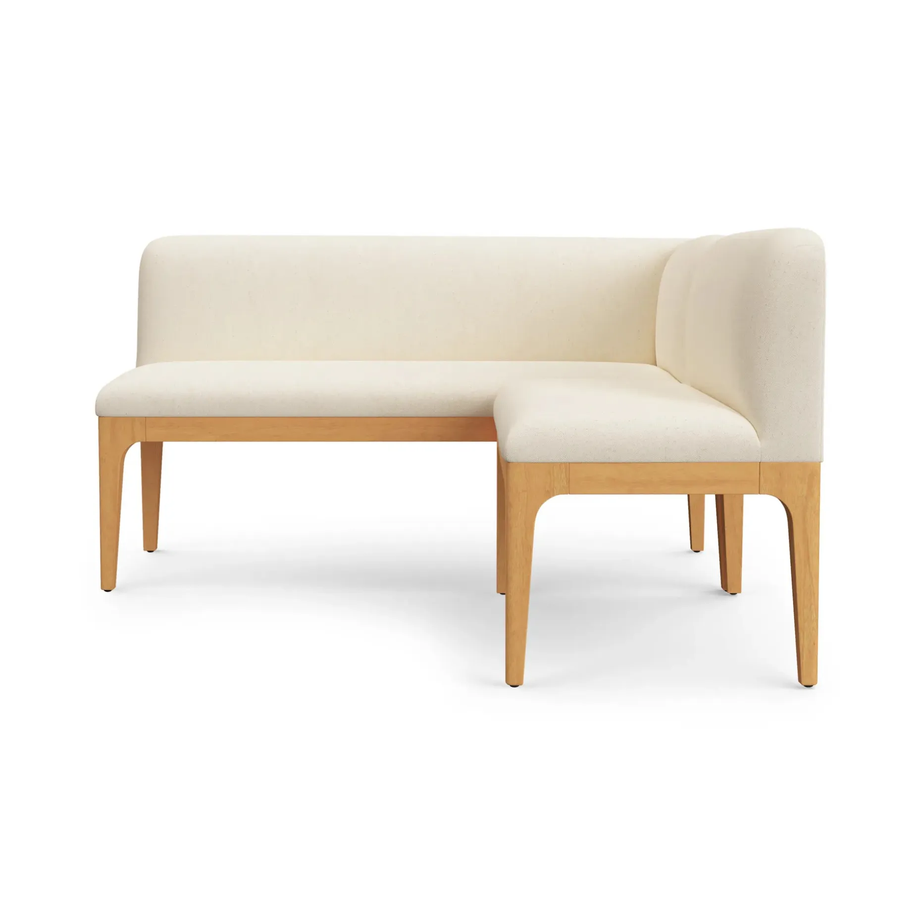 Rosin 55.75" Right Arm Banquette Set - Natural Oak and Sand Ivory