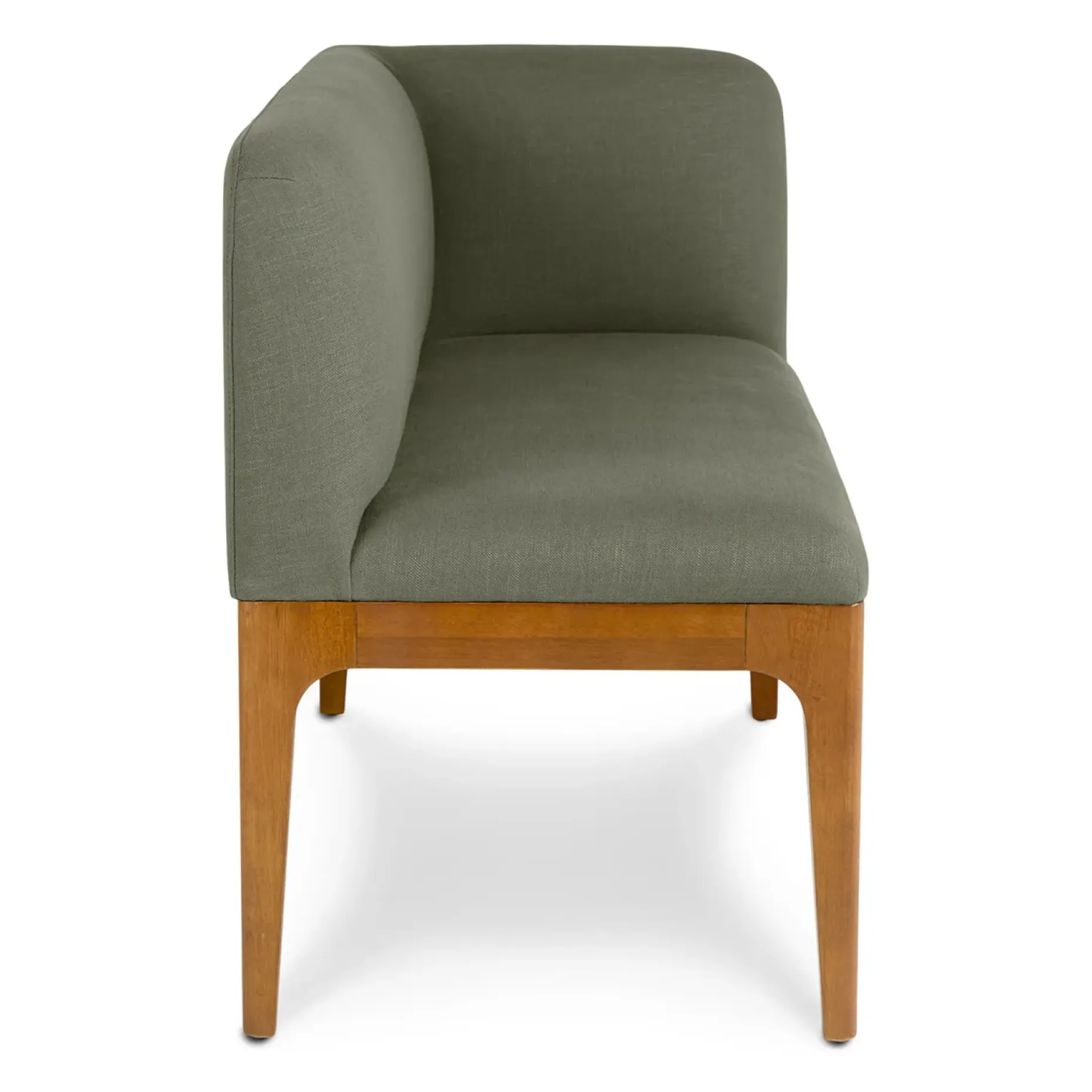 Rosin 56.75" Right Corner Banquette - Smoked Oak and Welsh Green