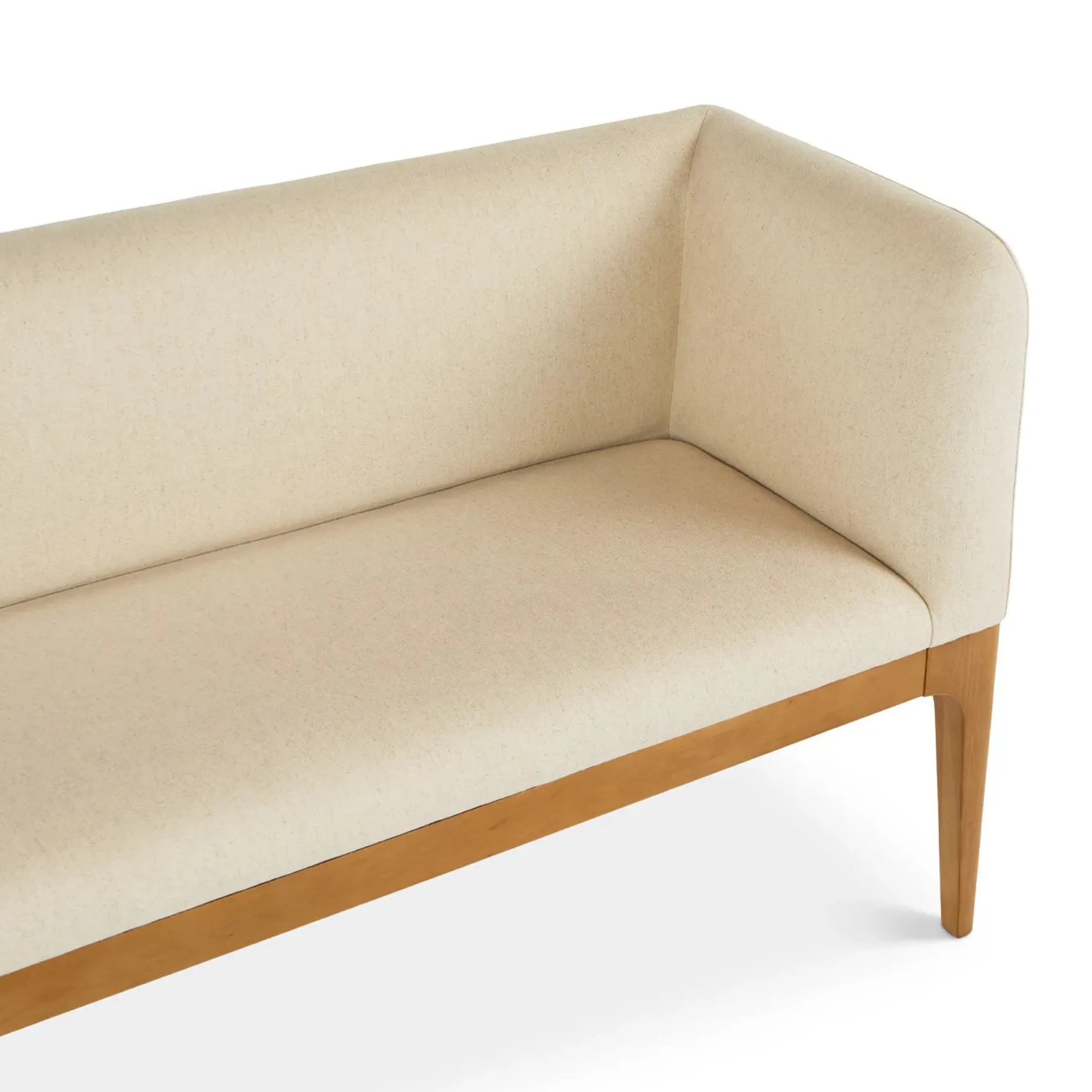 Rosin 113.5" Short L-Shape Banquette Set - Natural Oak and Sand Ivory
