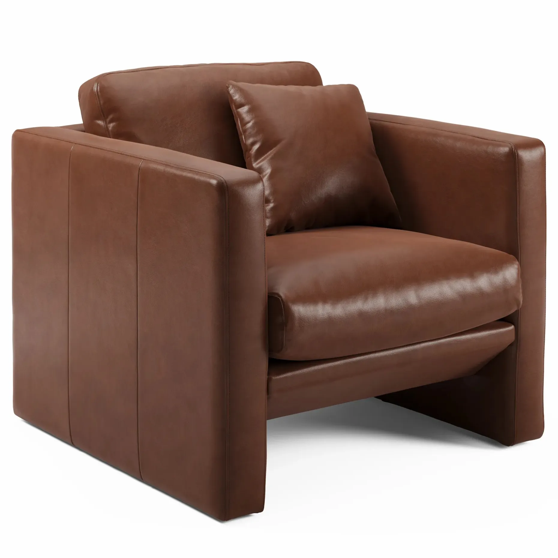 Roxwell 37.5" Leather Lounge Chair - Taos Brown