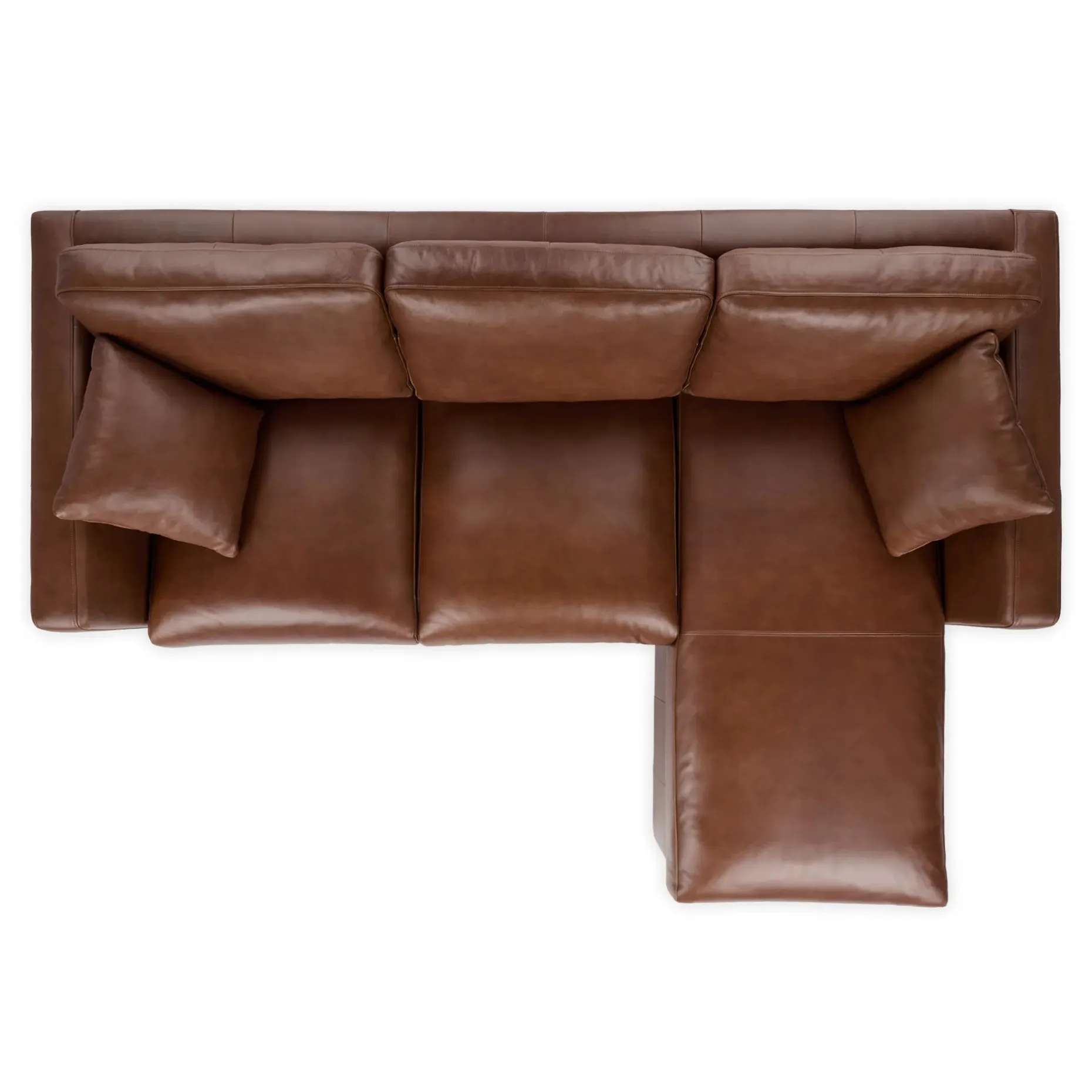 Roxwell 91" Leather Reversible Sectional - Taos Brown