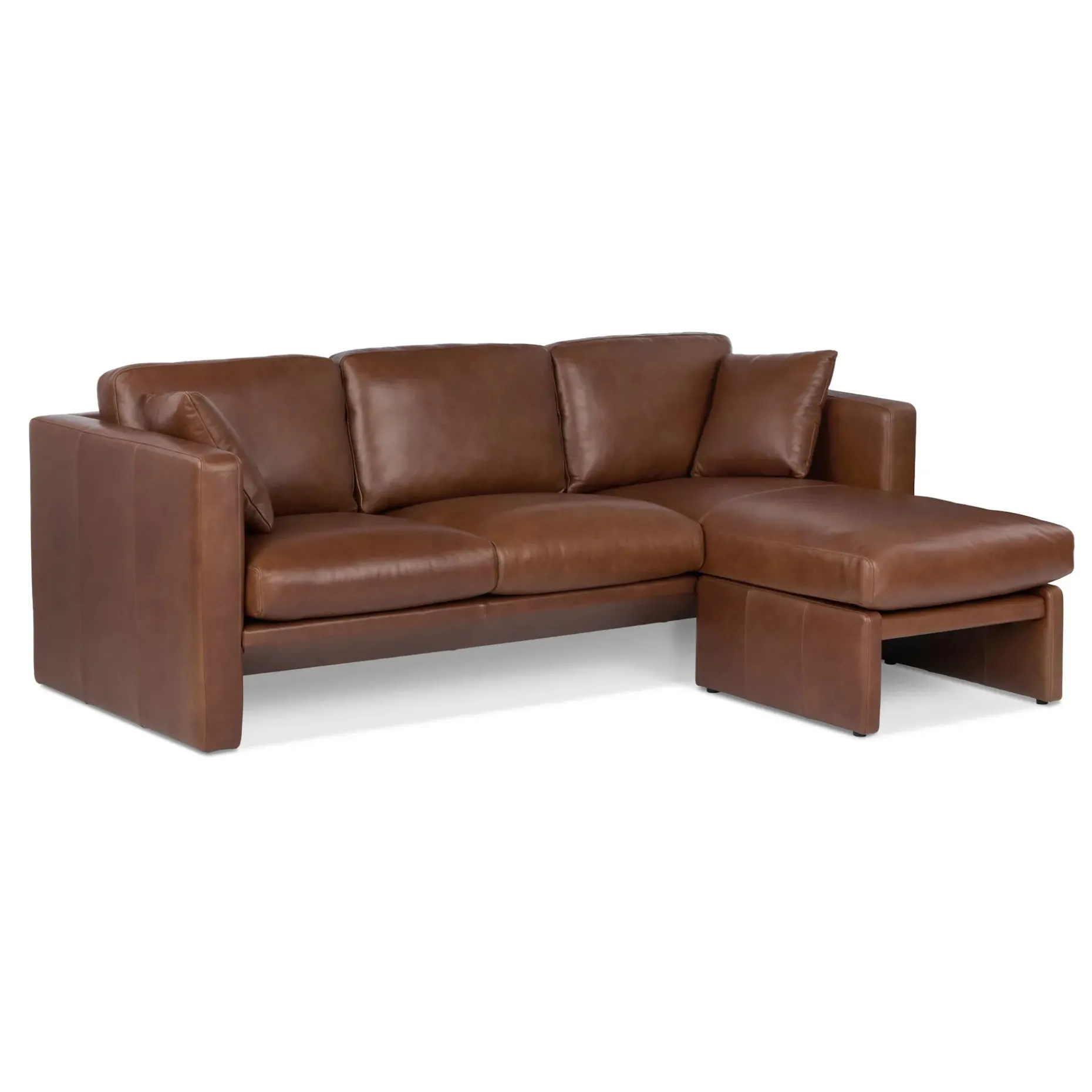 Roxwell 91" Leather Reversible Sectional - Taos Brown